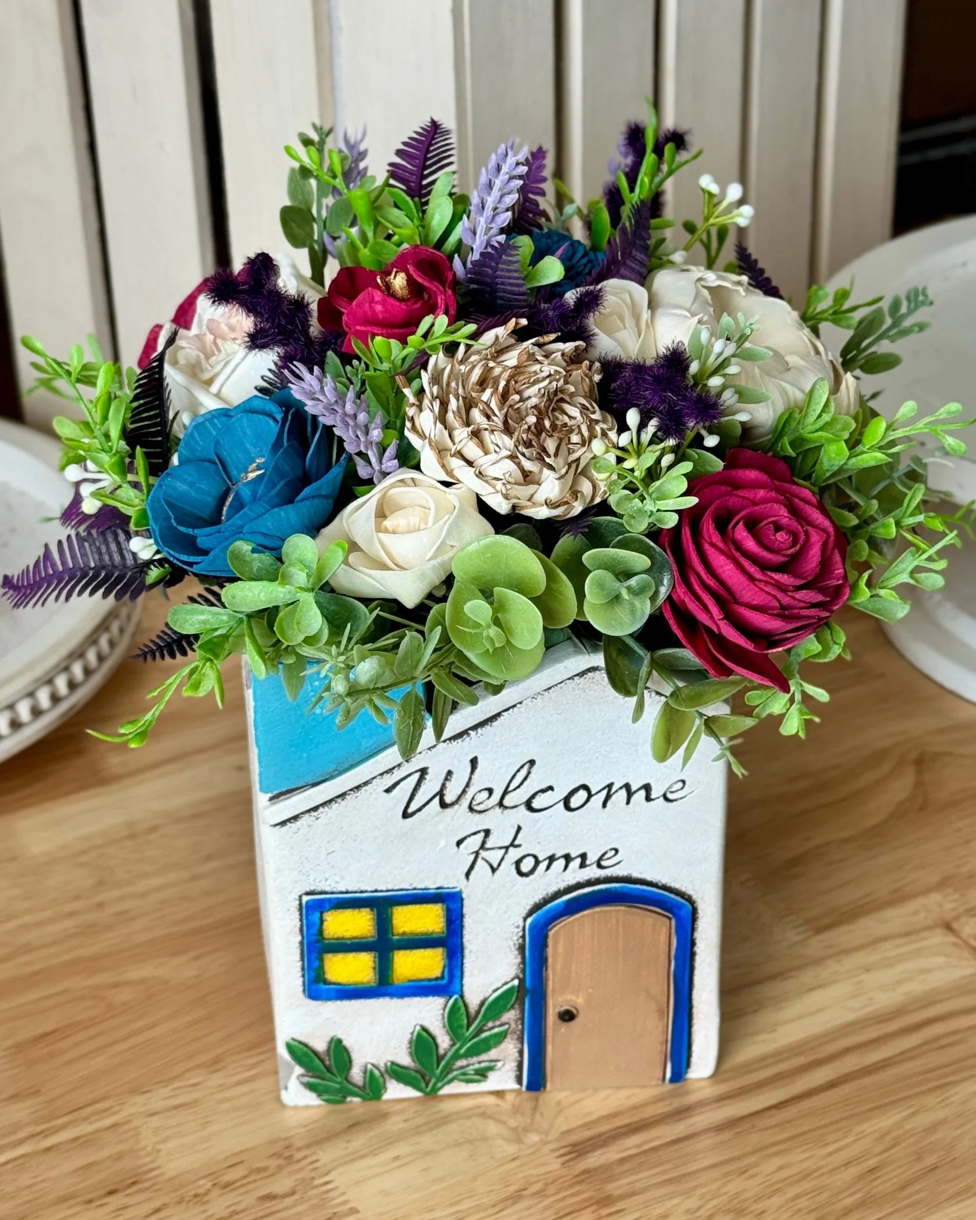 Welcome Home | Rustic House Vase - Sola Wood Flowers | Handcrafted in Austin, TX by Sola Flower Sam