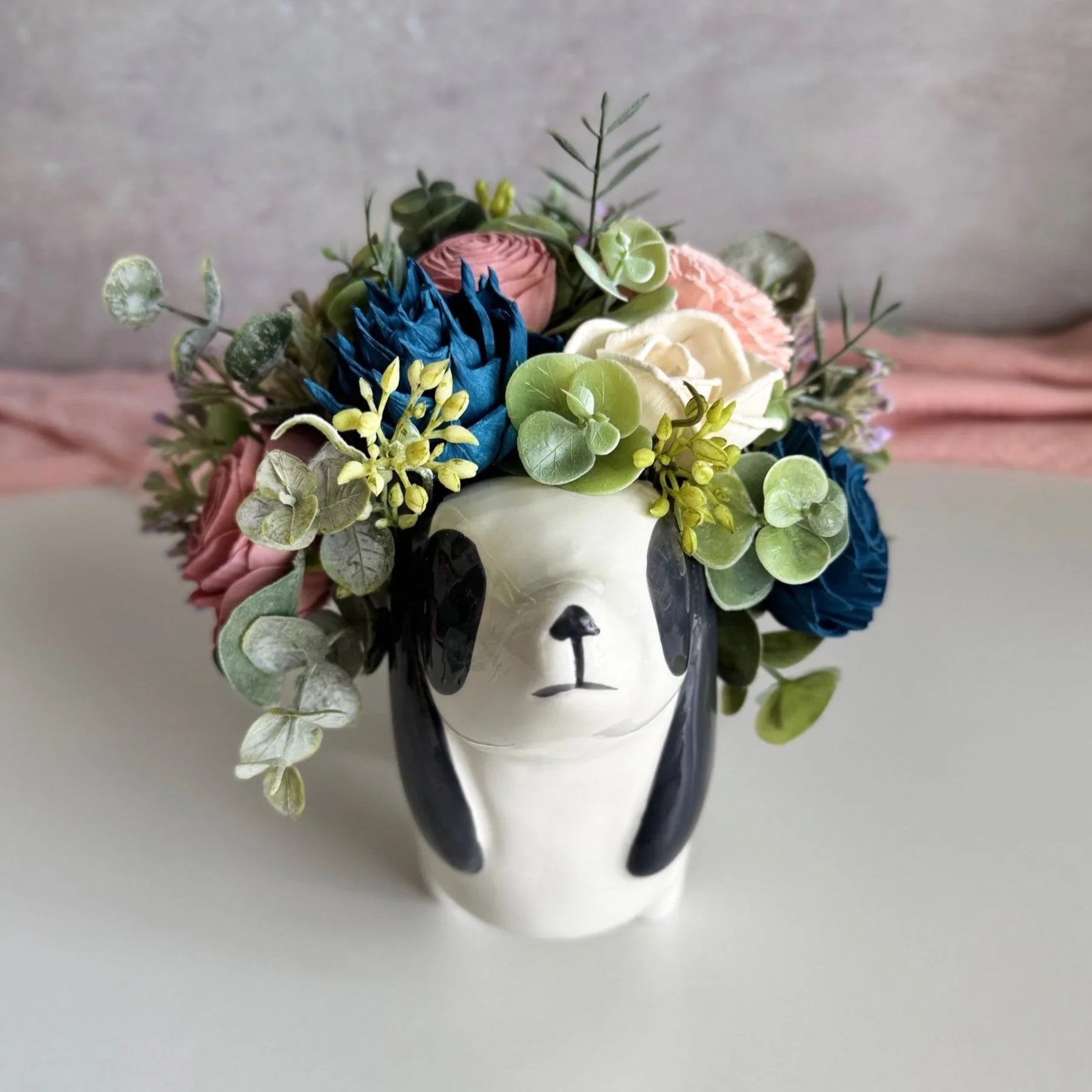 Man’s Best Friend | Dog Planter with Wood Flowers - Sola Wood Flowers | Handcrafted in Austin, TX by Sola Flower Sam