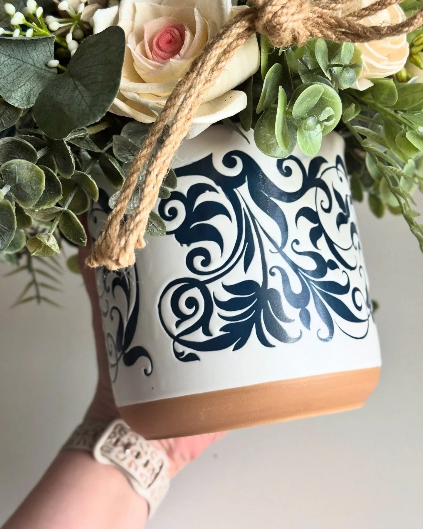 Blue Hanging Arrangement - Sola Wood Flowers | Handcrafted in Austin, TX by Sola Flower Sam