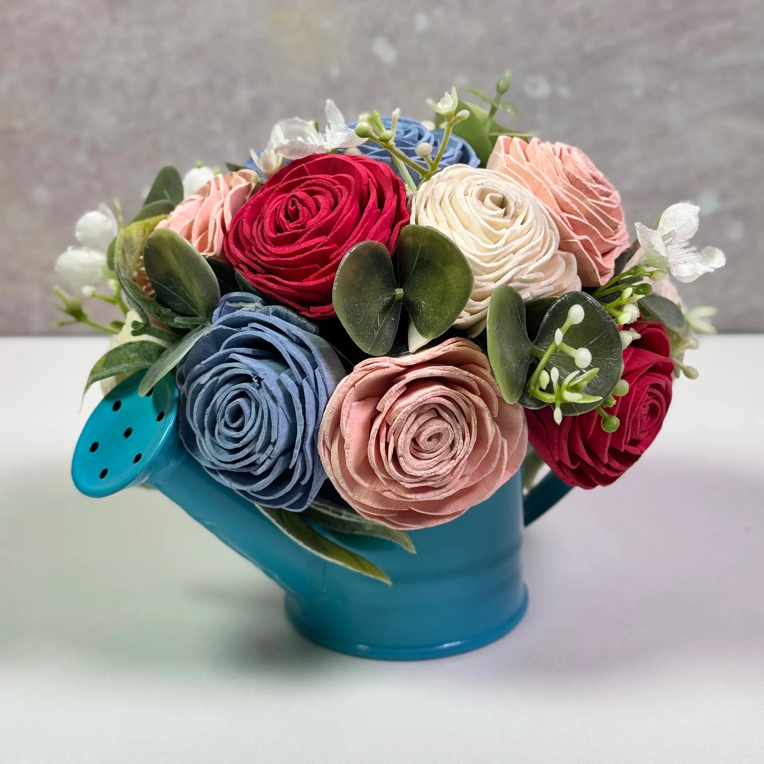 Blue 2 | Mini Water Can - Sola Wood Flowers | Handcrafted in Austin, TX by Sola Flower Sam