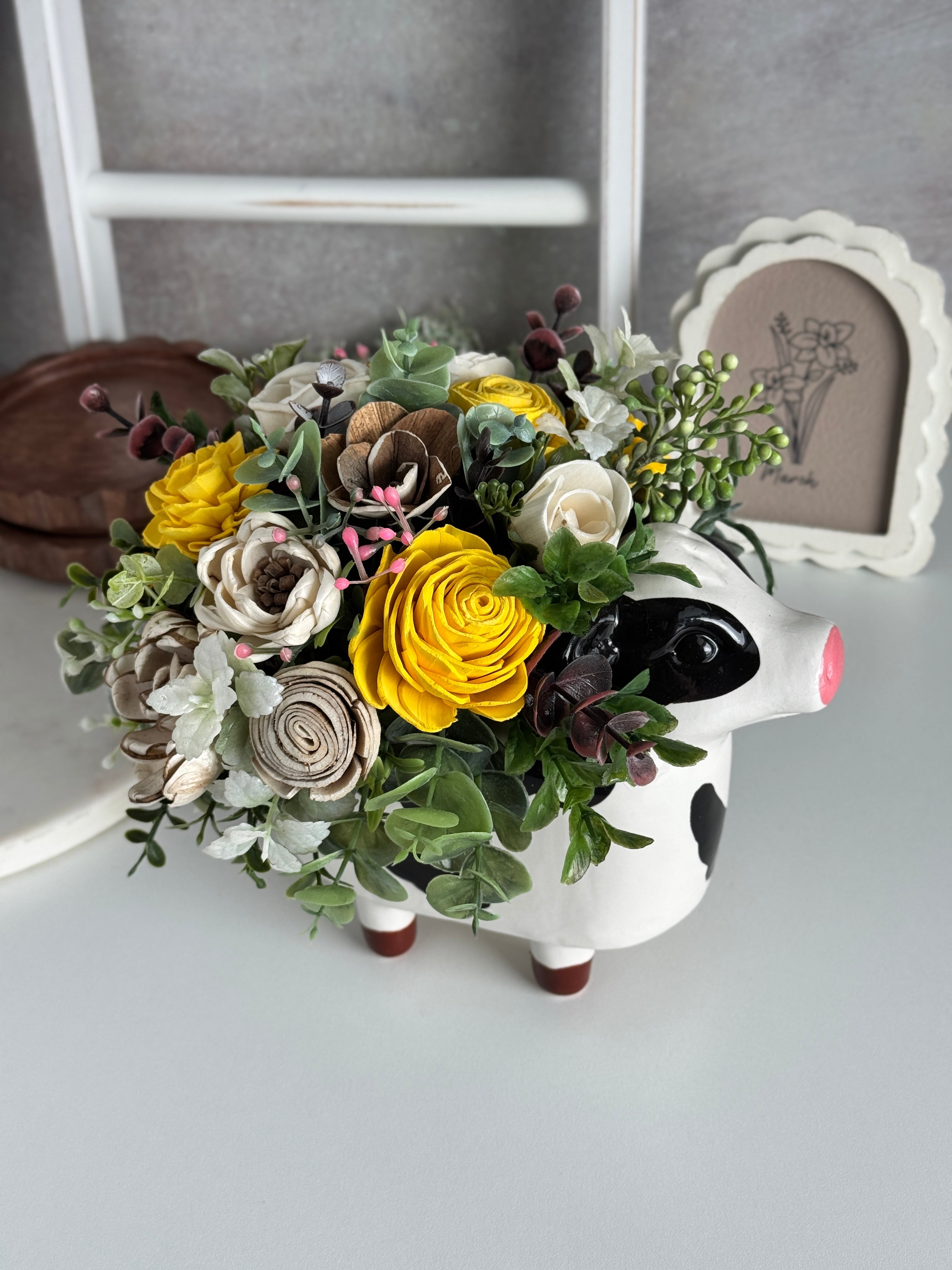Bessie | Yellow Cow Blooms - Sola Wood Flowers | Handcrafted in Austin, TX by Sola Flower Sam