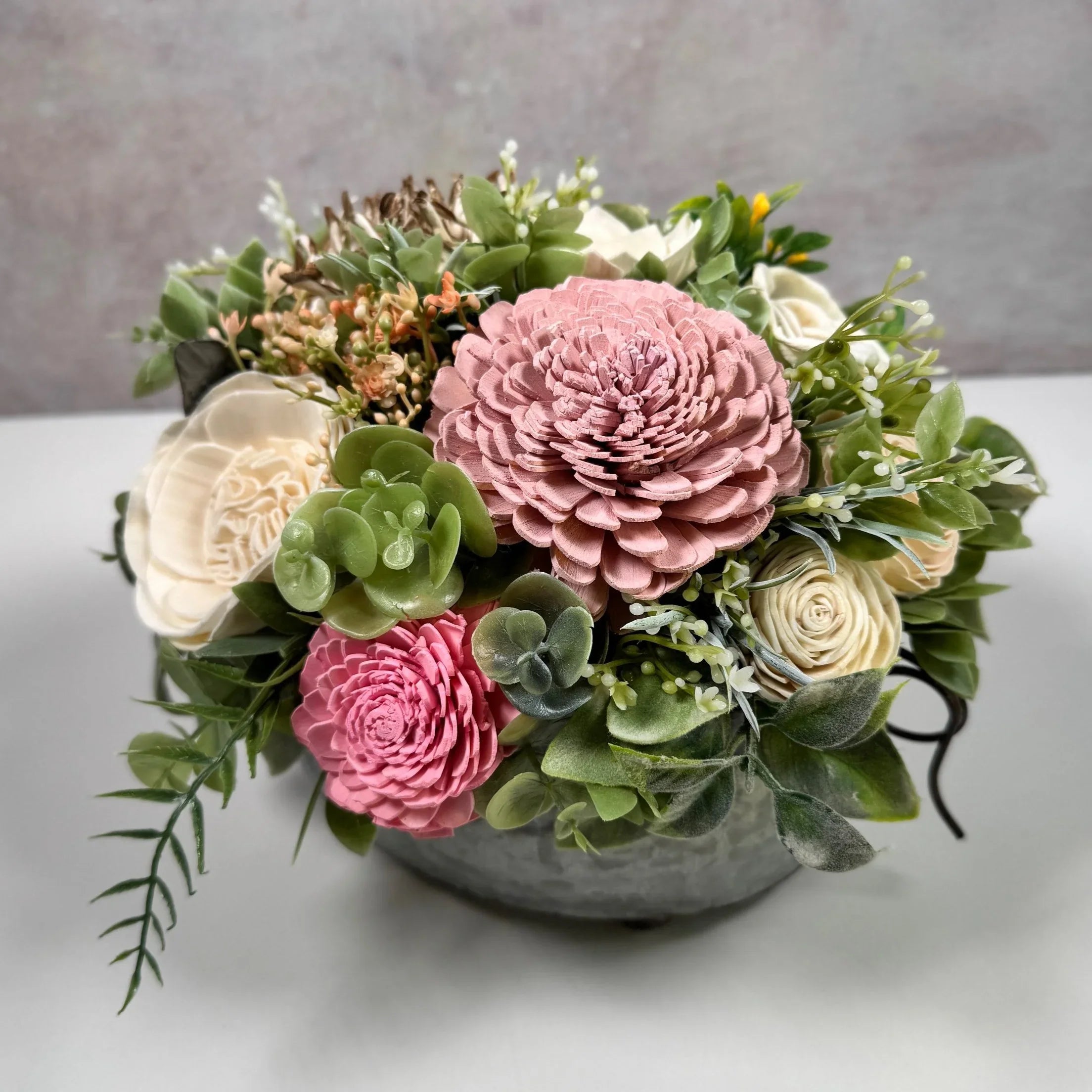 Galvanized Pig | Rose Pink - Sola Wood Flowers | Handcrafted in Round Rock, TX by Sola Flower Sam