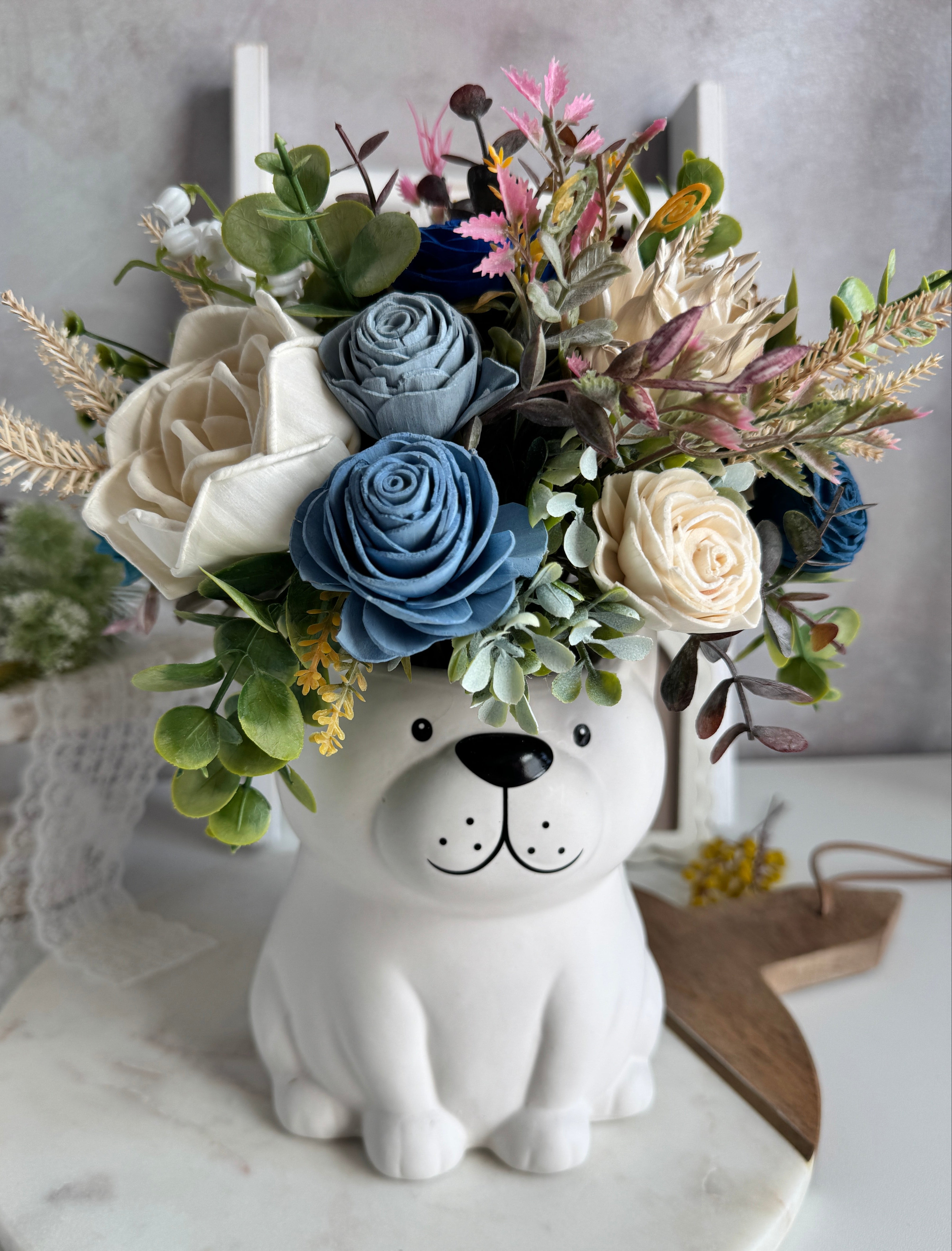 Blue Puppy Design - Sola Wood Flowers | Handcrafted in Austin, TX by Sola Flower Sam