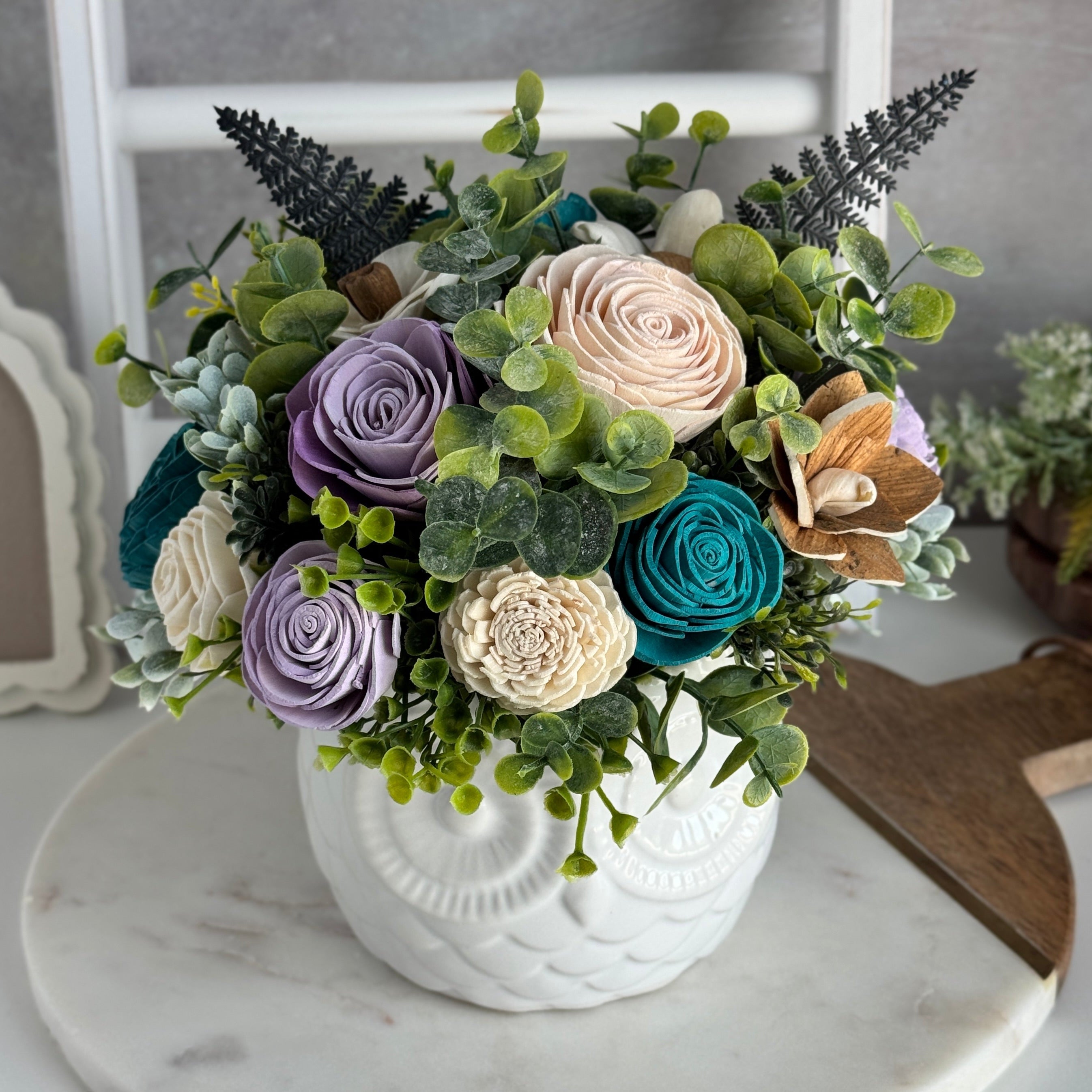 Camille Owl Wood Flower Design - Sola Wood Flowers | Handcrafted in Austin, TX by Sola Flower Sam