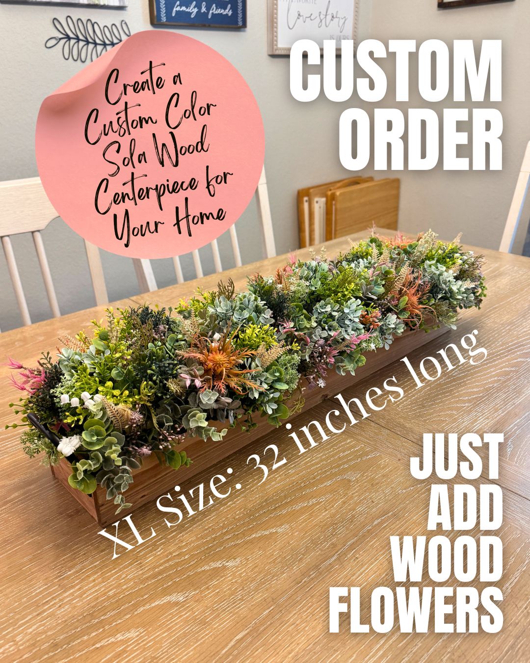 Custom Wood Flower Centerpiece | Full Large Size (CHOOSE YOUR FLOWER COLOR) - Sola Wood Flowers | Handcrafted in Austin, TX by Sola Flower Sam