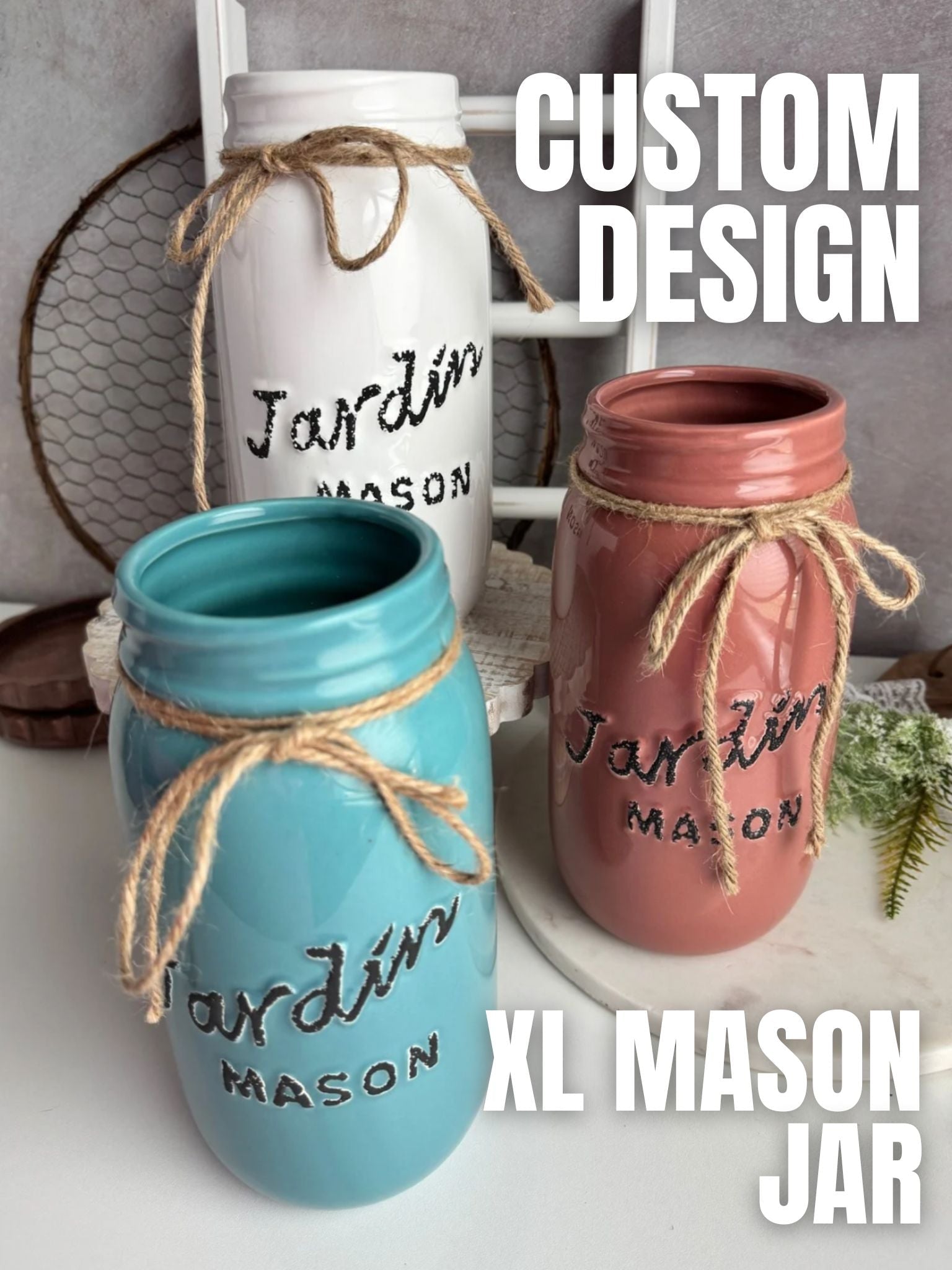 Custom Wood Flower Mason Jars | XL - Sola Wood Flowers | Handcrafted in Austin, TX by Sola Flower Sam