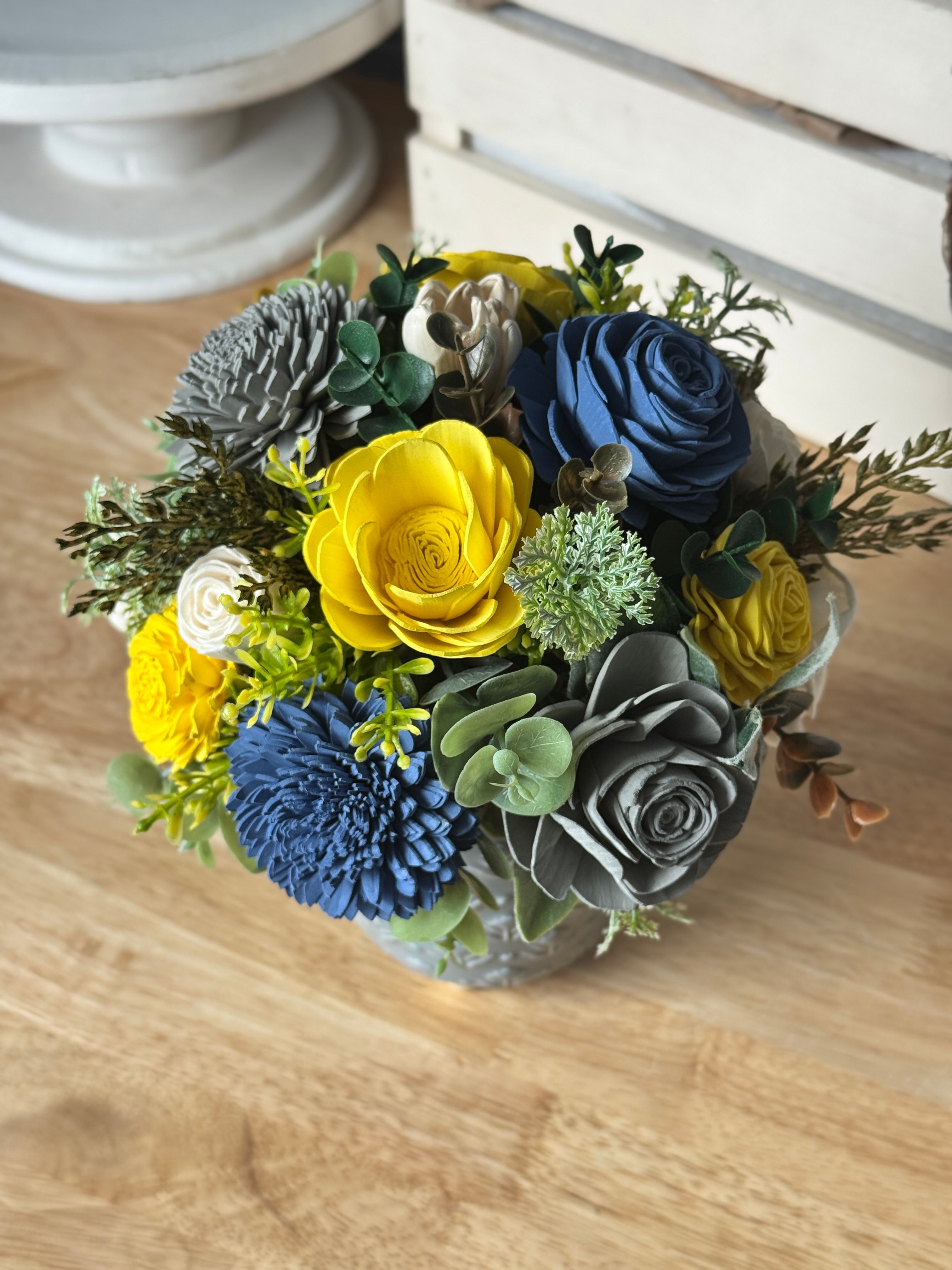 Devin – Small Footed Ceramic Arrangement - Sola Wood Flowers | Handcrafted in Austin, TX by Sola Flower Sam