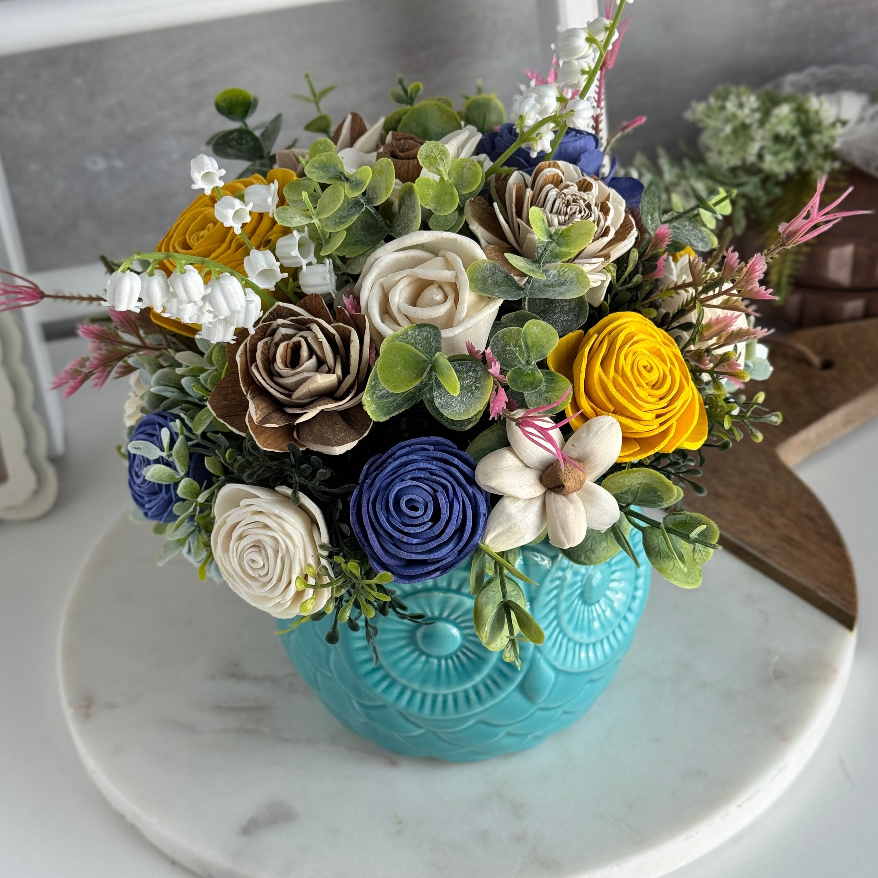 Elodie Owl Wood Flower Design - Sola Wood Flowers | Handcrafted in Austin, TX by Sola Flower Sam