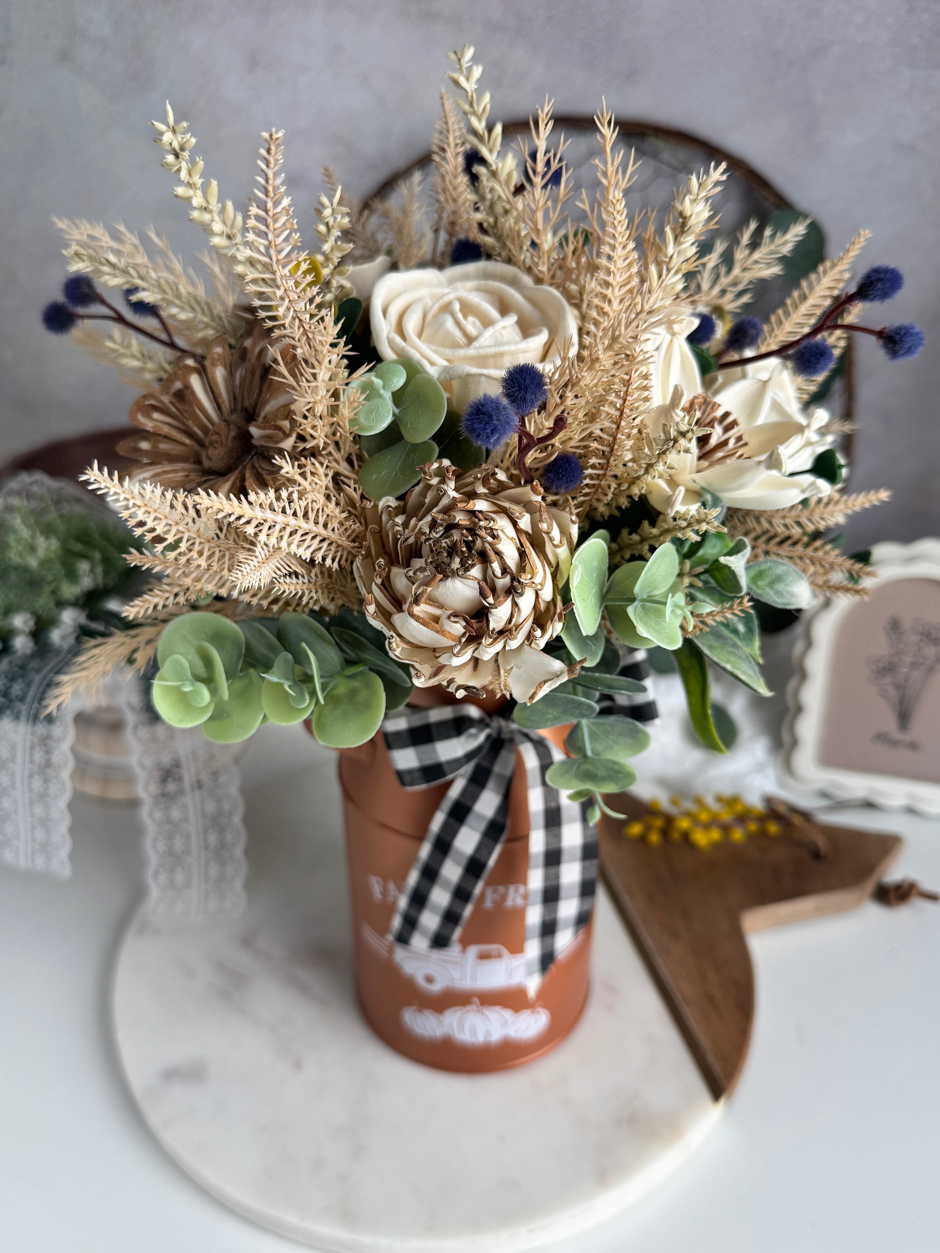 Fall Farmhouse Milk Can - Sola Wood Flowers | Handcrafted in Austin, TX by Sola Flower Sam