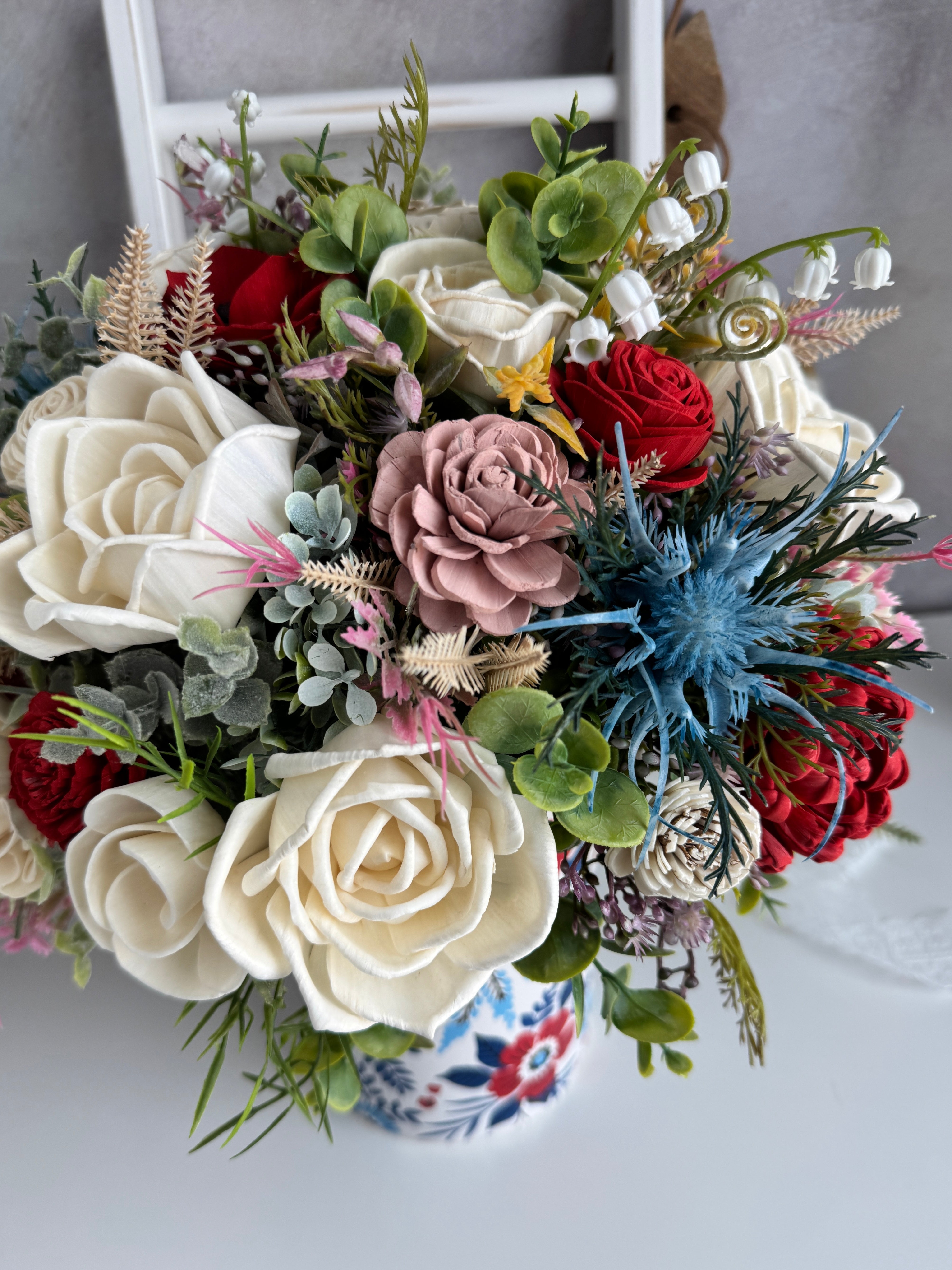 Georgetown Blue Themed | Wood Flower Arrangement - Sola Wood Flowers | Handcrafted in Austin, TX by Sola Flower Sam