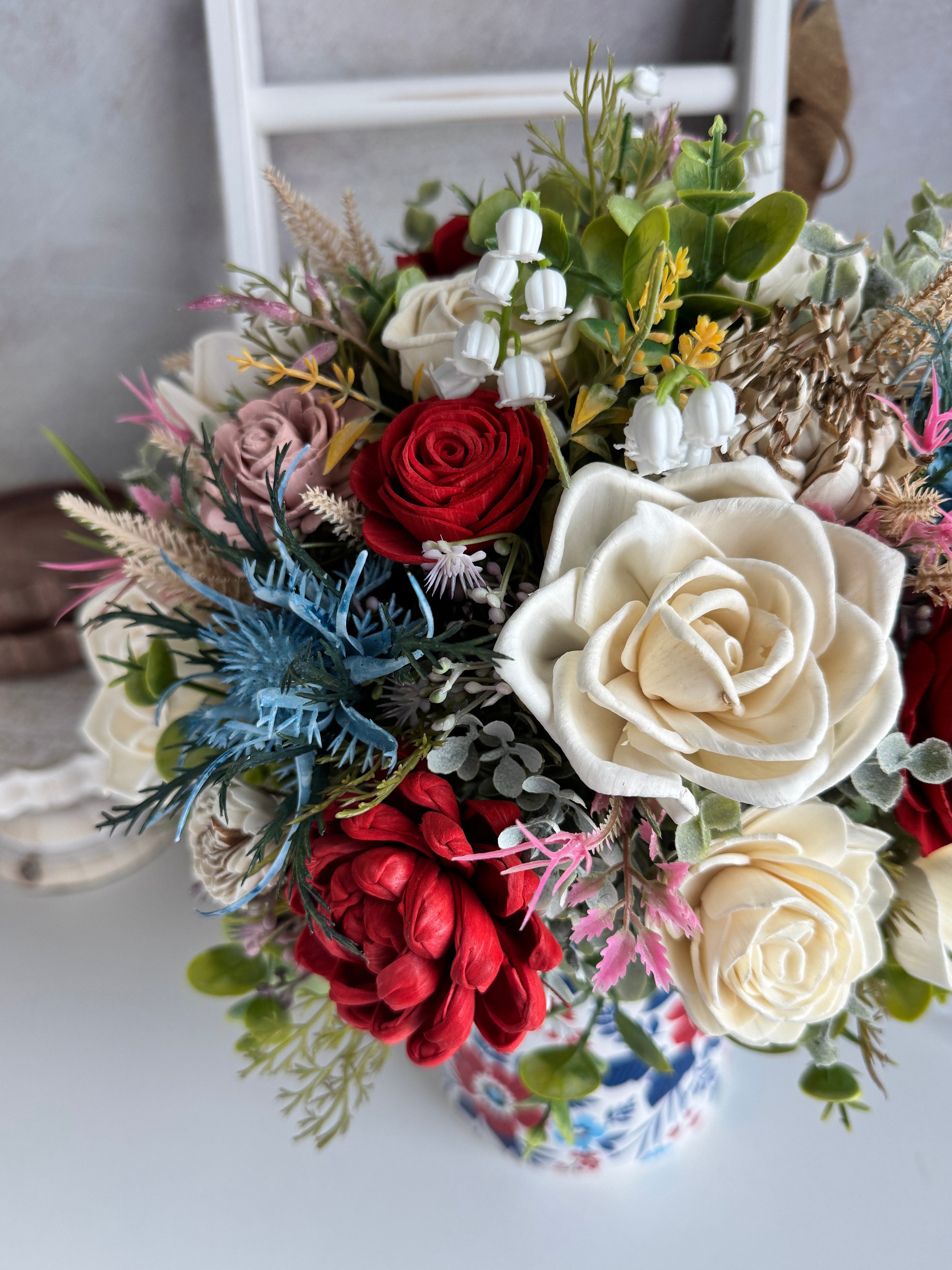 Georgetown Blue Themed | Wood Flower Arrangement - Sola Wood Flowers | Handcrafted in Austin, TX by Sola Flower Sam