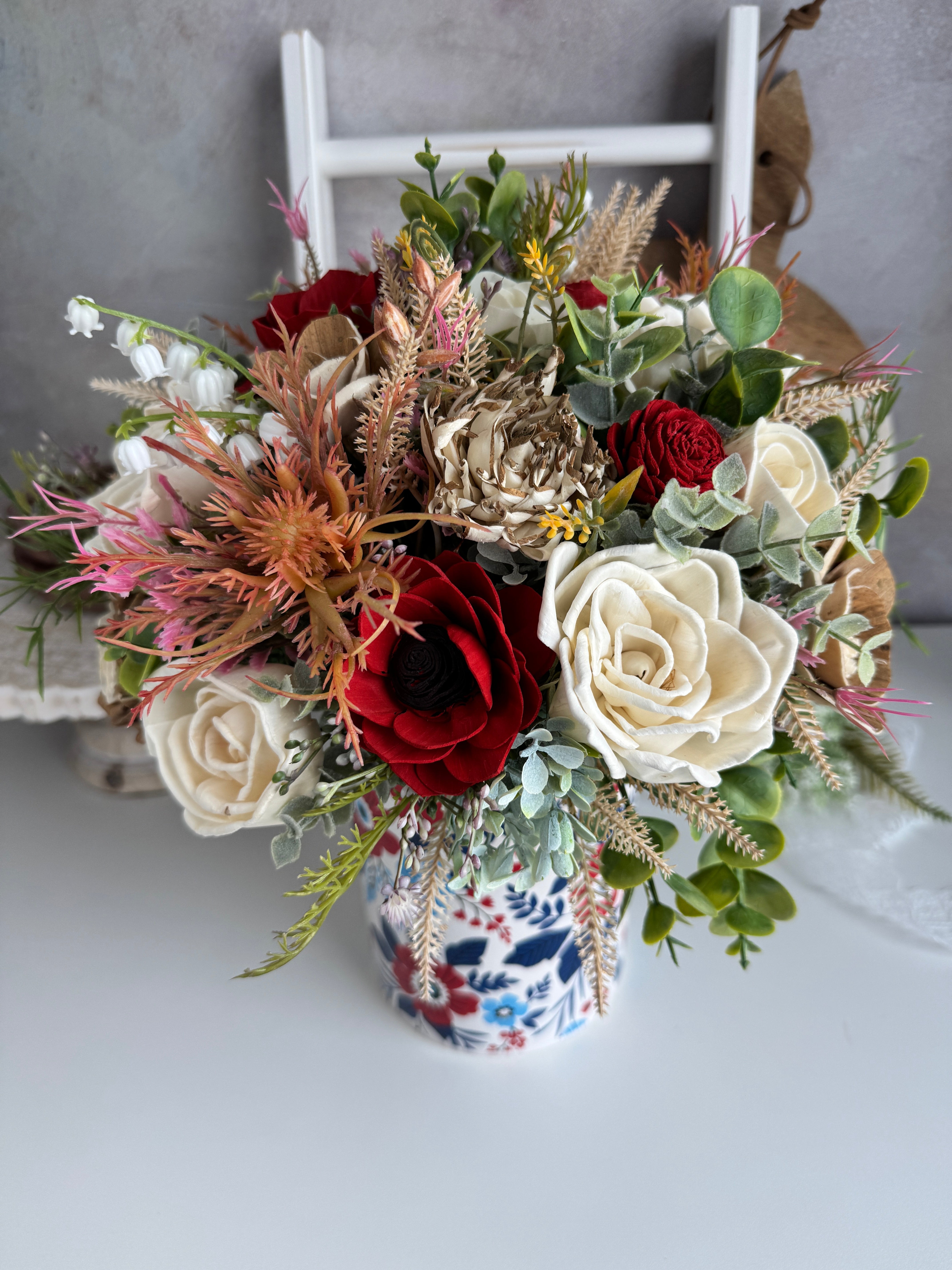 Georgetown Red Themed | Wood Flower Arrangement - Sola Wood Flowers | Handcrafted in Austin, TX by Sola Flower Sam