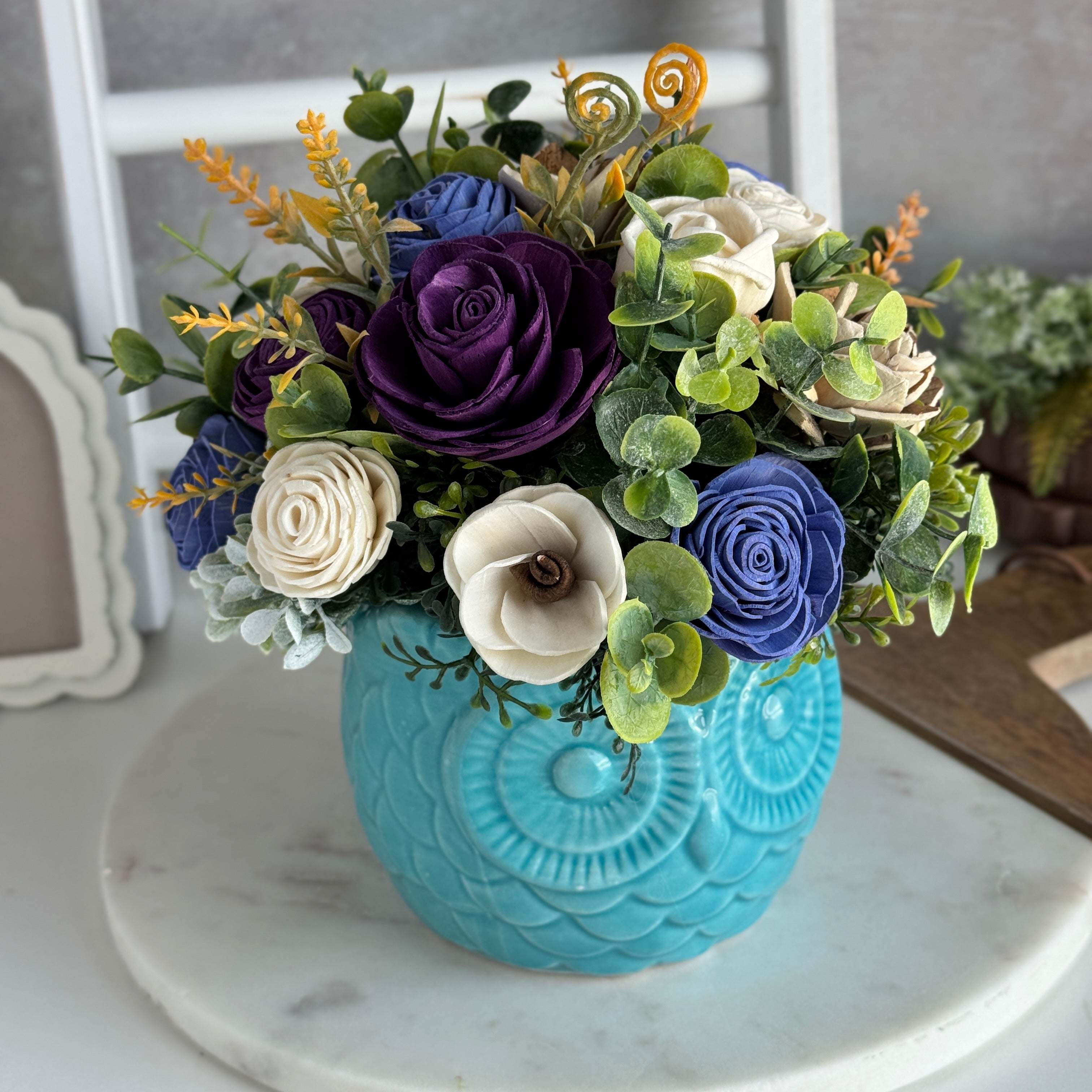 Lucienne Owl Wood Flower Design - Sola Wood Flowers | Handcrafted in Austin, TX by Sola Flower Sam