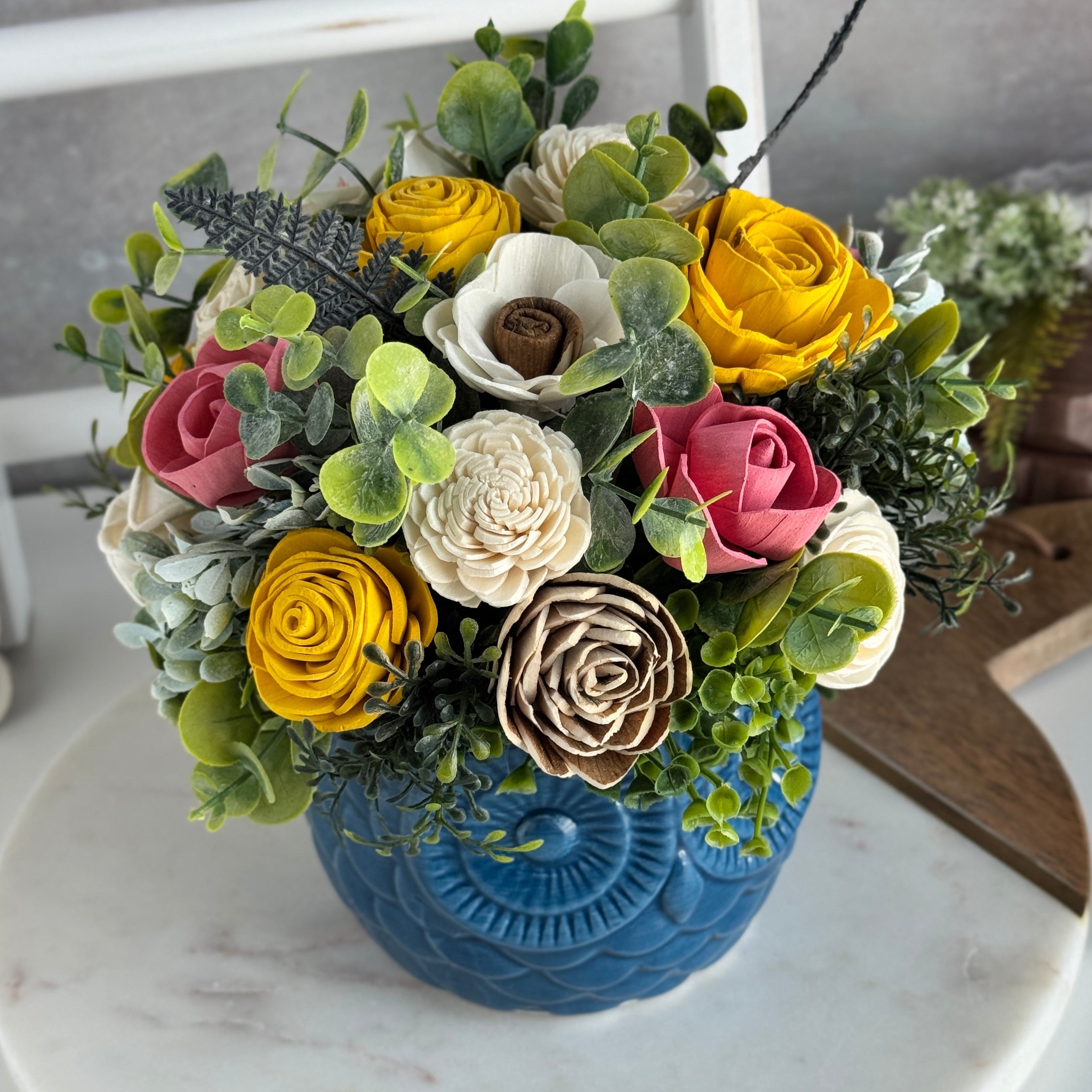 Maribel Owl Wood Flower Design - Sola Wood Flowers | Handcrafted in Austin, TX by Sola Flower Sam