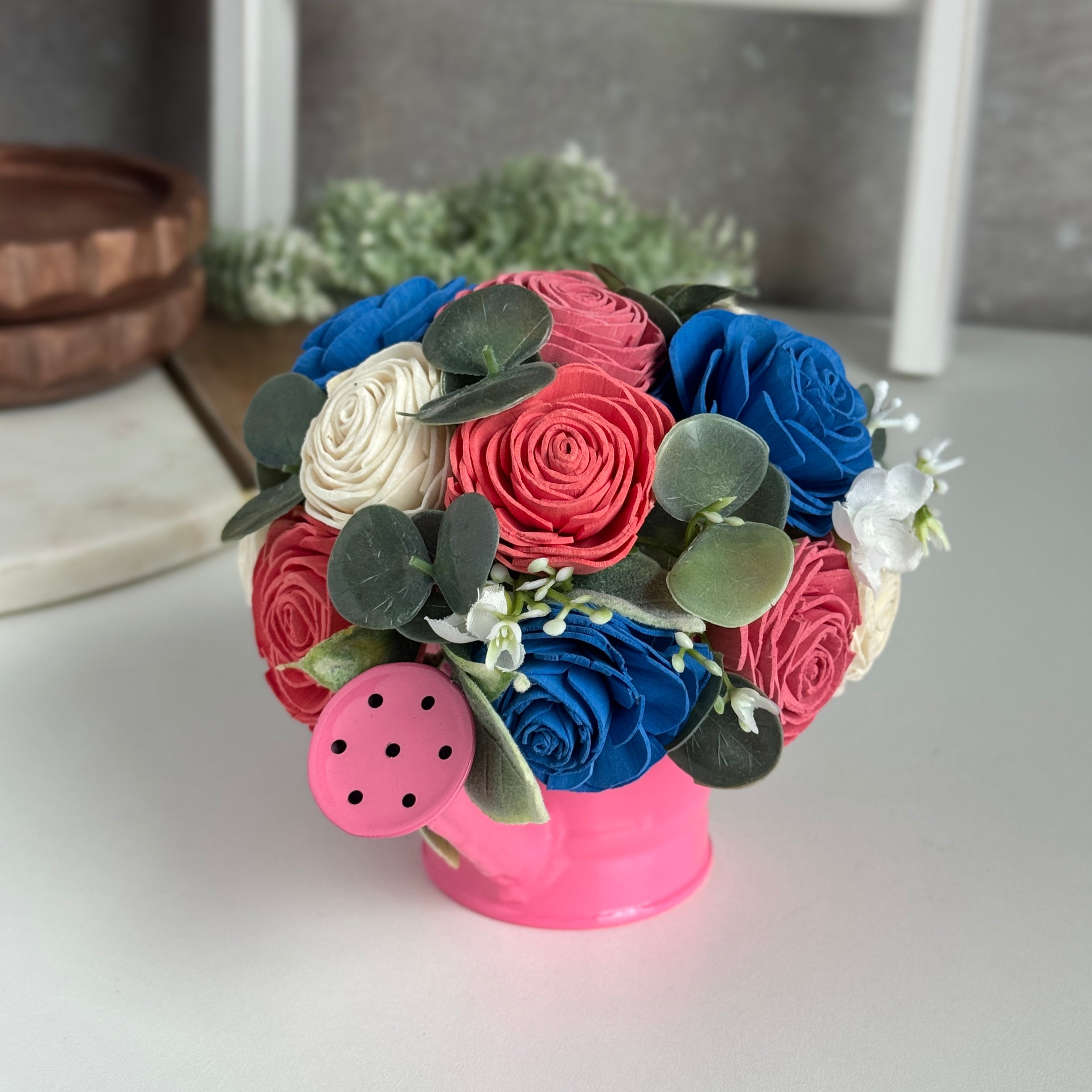Pink Blooms | Mini Water Can - Sola Wood Flowers | Handcrafted in Austin, TX by Sola Flower Sam