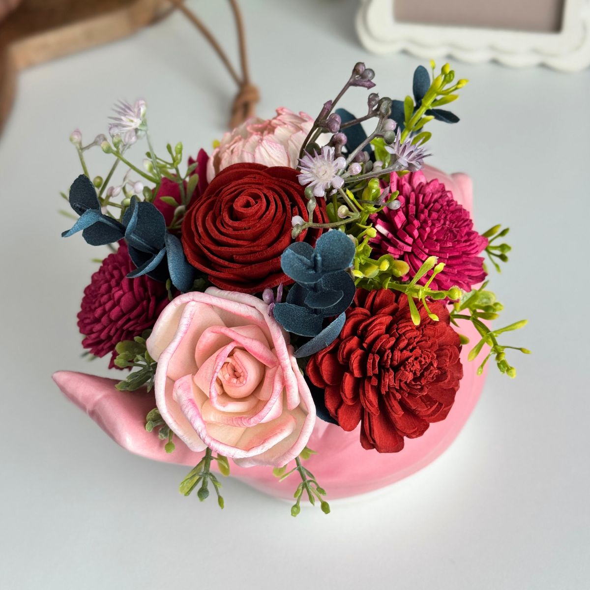 Rosalind Sola Wood Flowers in Ceramic Bird Vase - Sola Wood Flowers | Handcrafted in Austin, TX by Sola Flower Sam