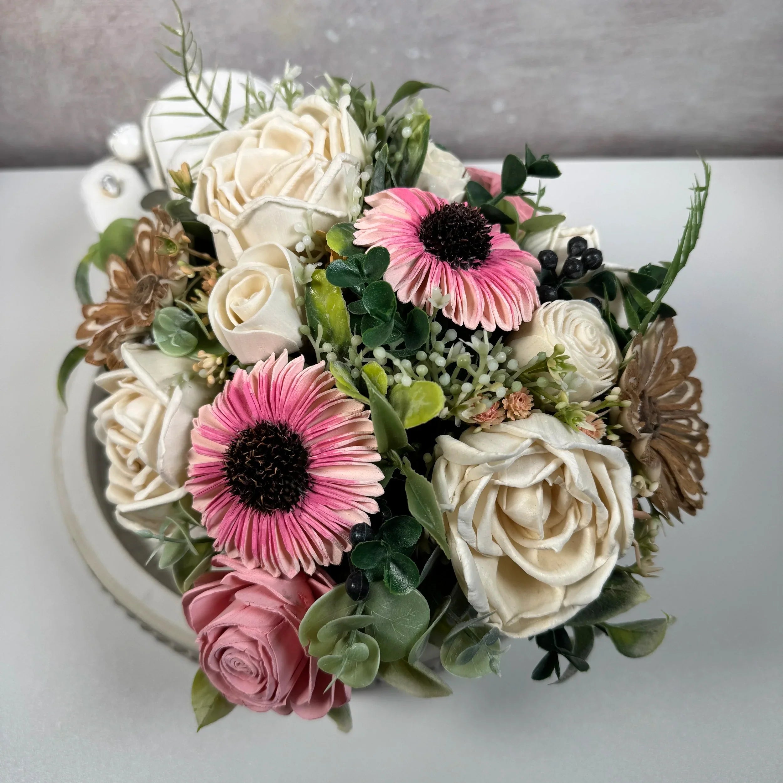 Barbie Vintage Truck | Pink Sunflowers - Sola Wood Flowers | Handcrafted in Austin, TX by Sola Flower Sam