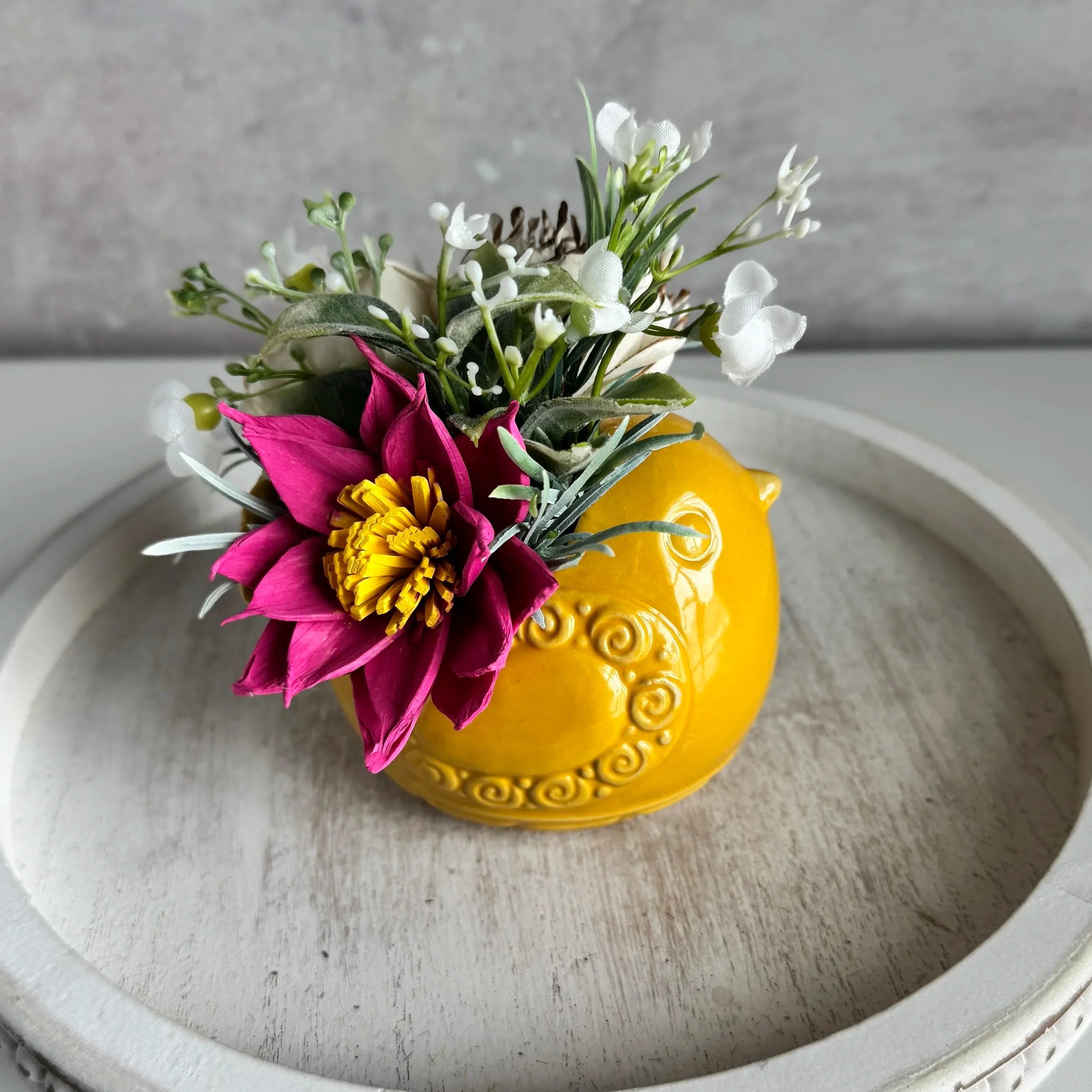 Mini Bird Vase | Yellow 3 - Sola Wood Flowers | Handcrafted in Austin, TX by Sola Flower Sam