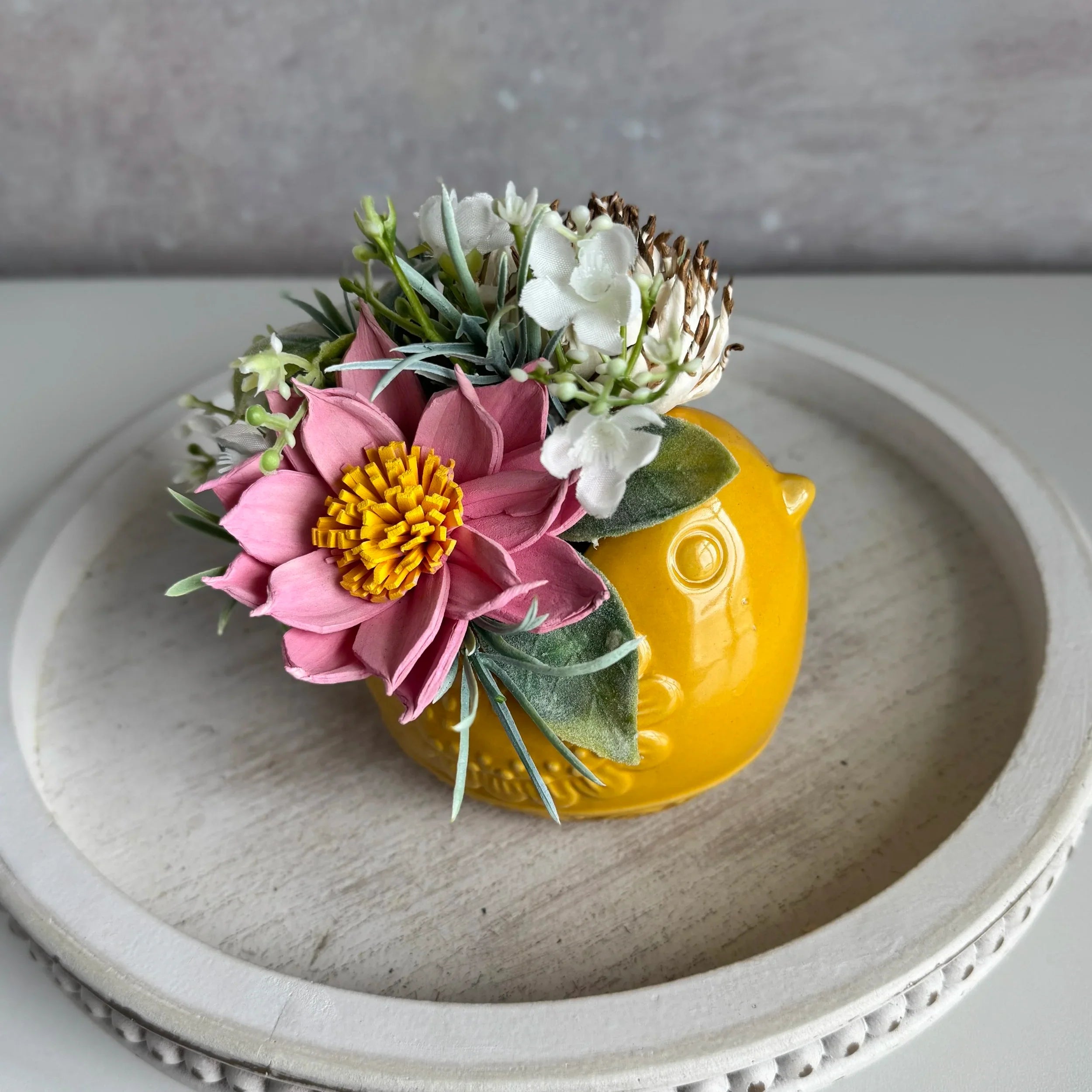 Mini Bird Vase | Yellow 2 - Sola Wood Flowers | Handcrafted in Austin, TX by Sola Flower Sam
