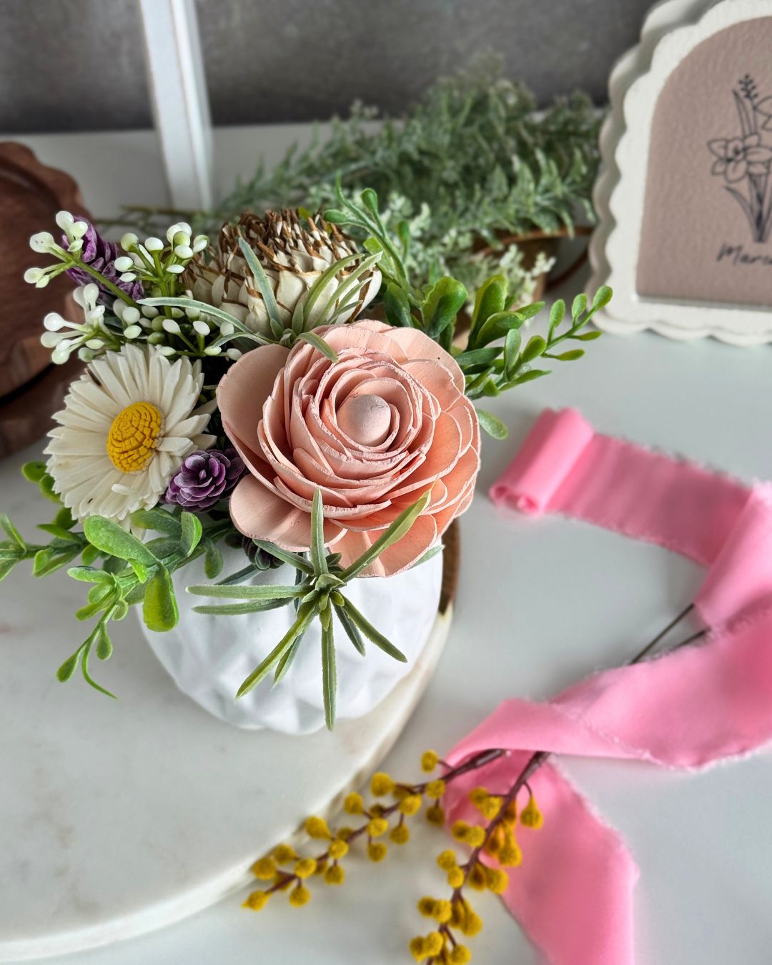 Mini Sola Wood Flower Designs | Petite Faux Florals