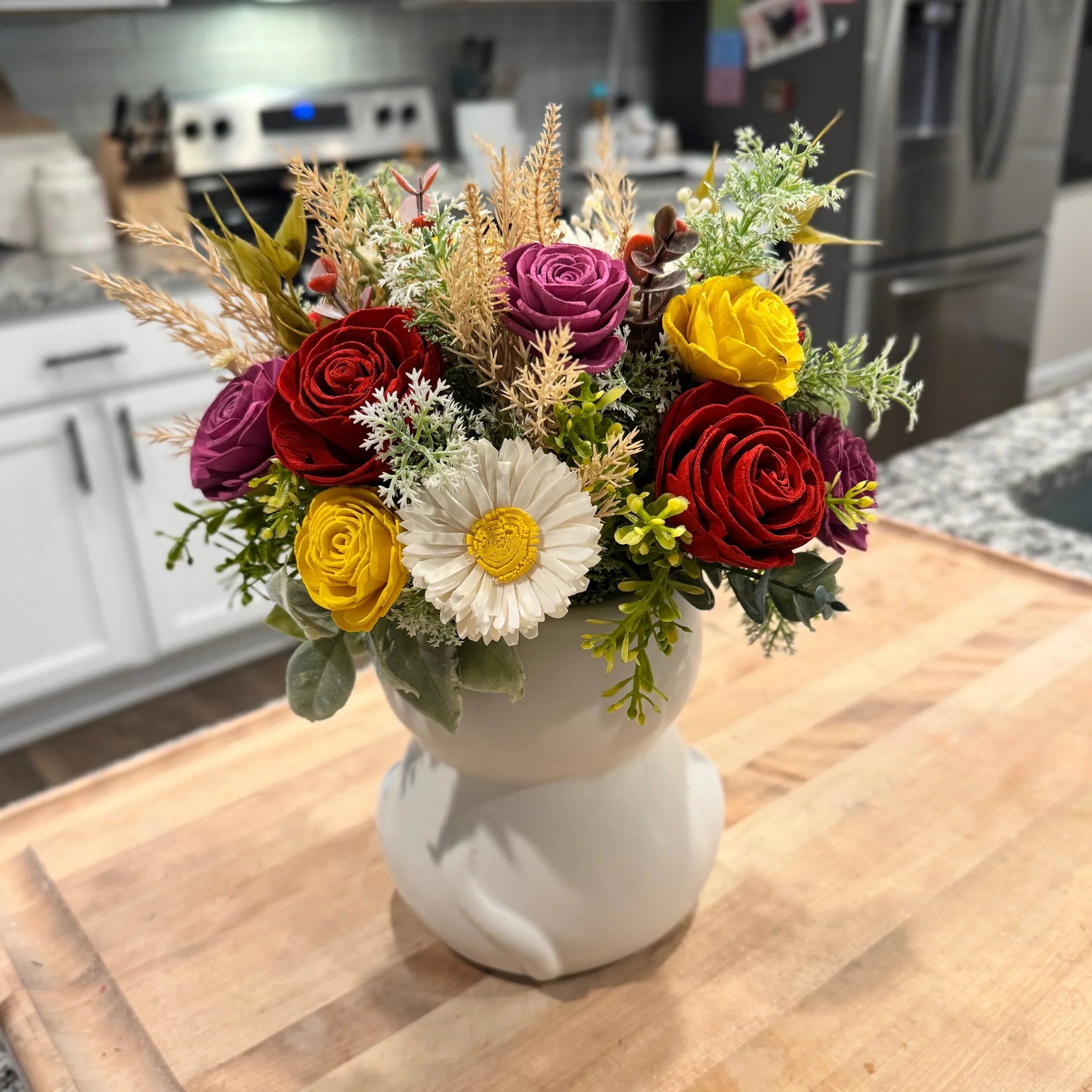 Kitty Bouquet | Red & Yellow - Sola Wood Flowers | Handcrafted in Austin, TX by Sola Flower Sam