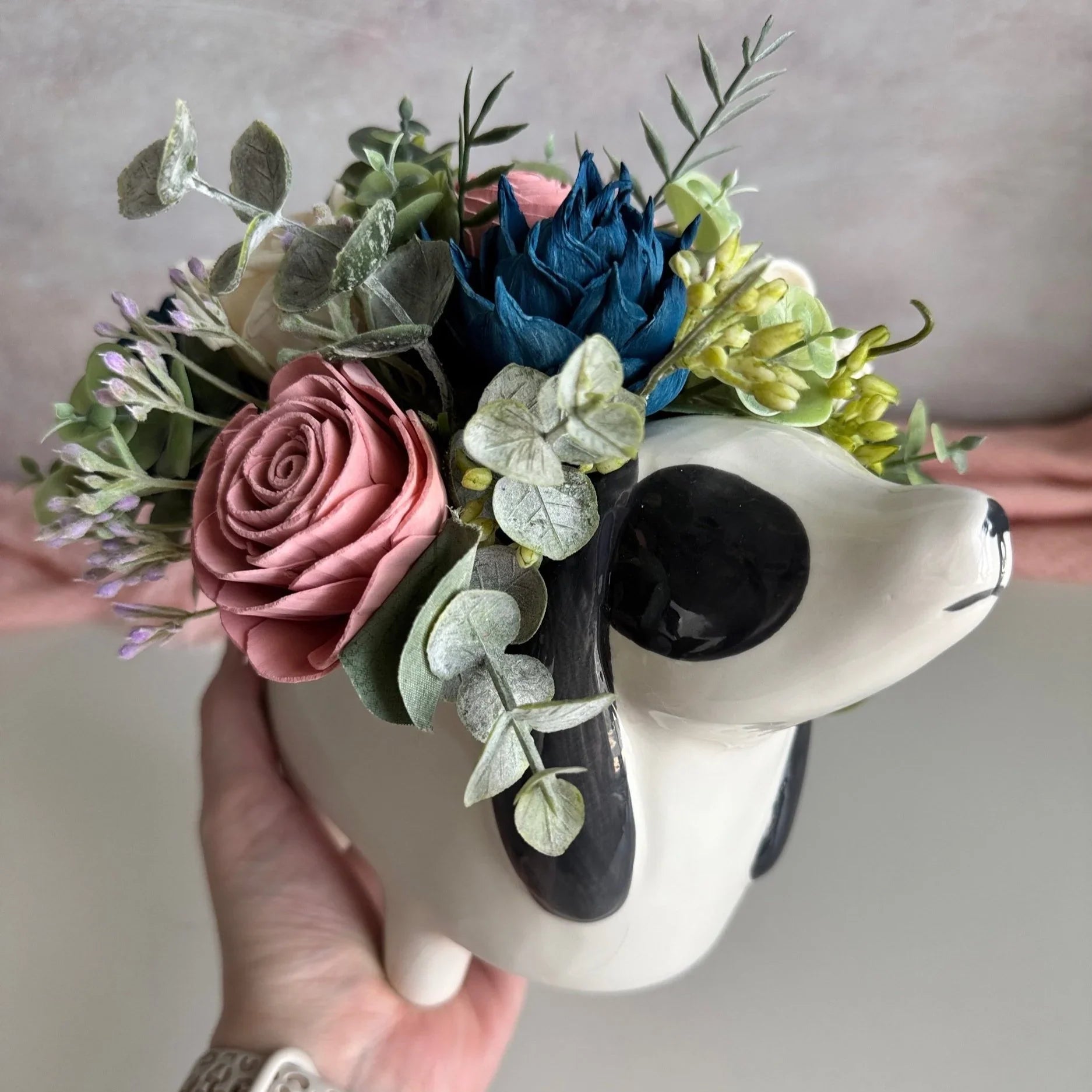 Man’s Best Friend | Dog Planter with Wood Flowers - Sola Wood Flowers | Handcrafted in Austin, TX by Sola Flower Sam