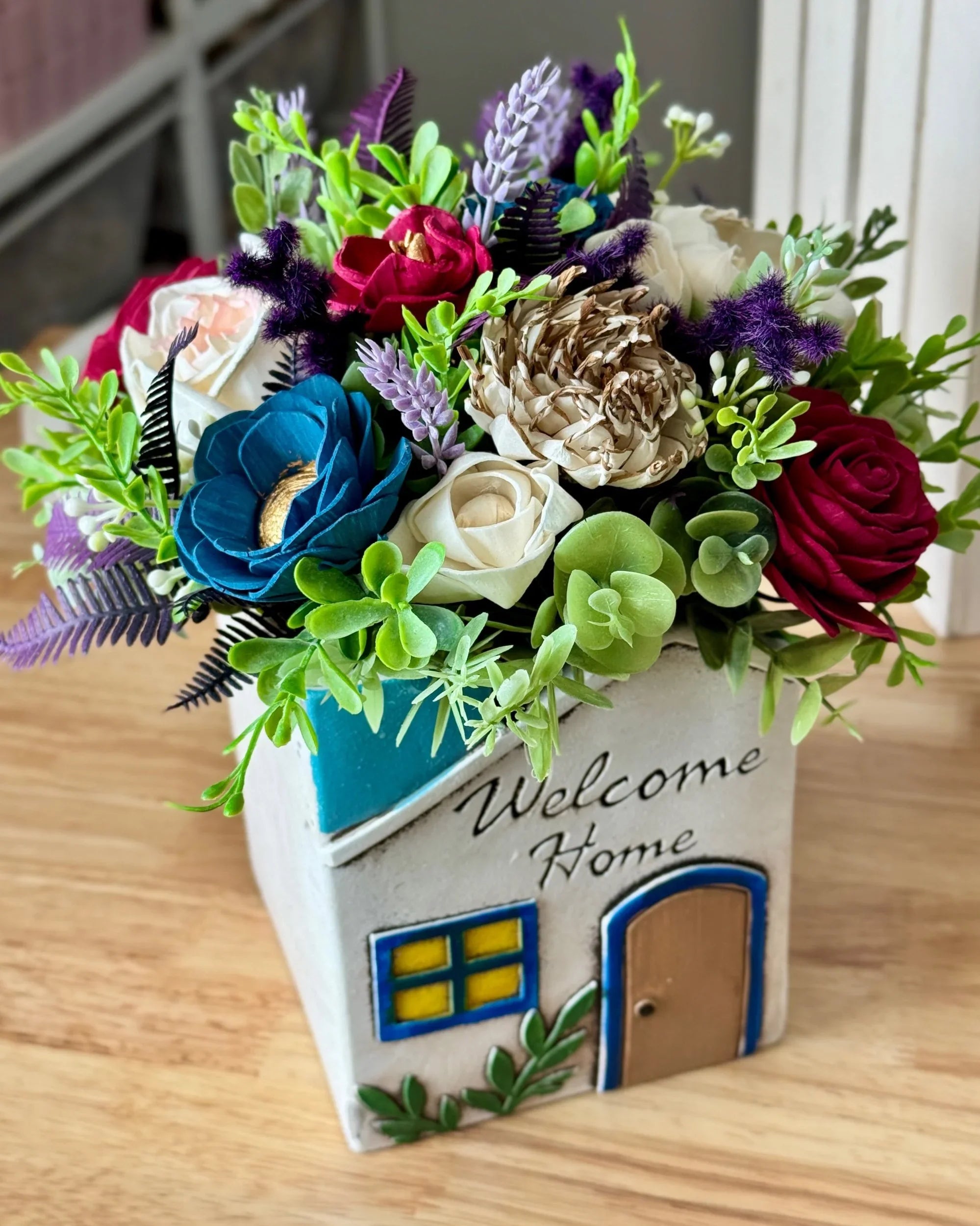Welcome Home | Rustic House Vase - Sola Wood Flowers | Handcrafted in Austin, TX by Sola Flower Sam