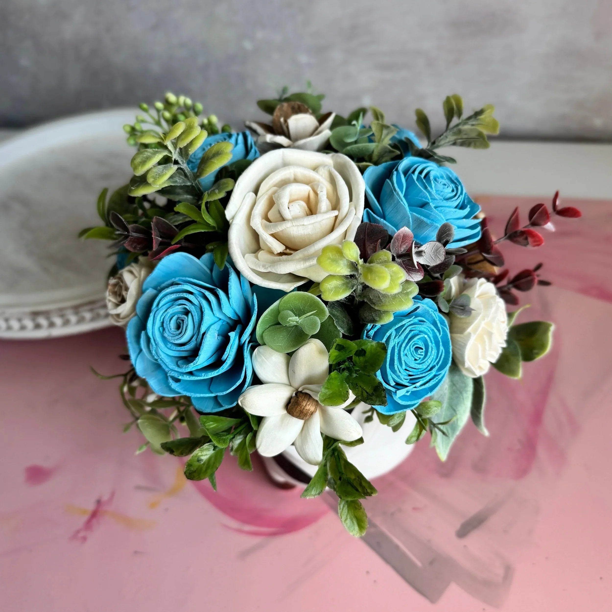 Bessie | Blue Cow - Sola Wood Flowers | Handcrafted in Austin, TX by Sola Flower Sam