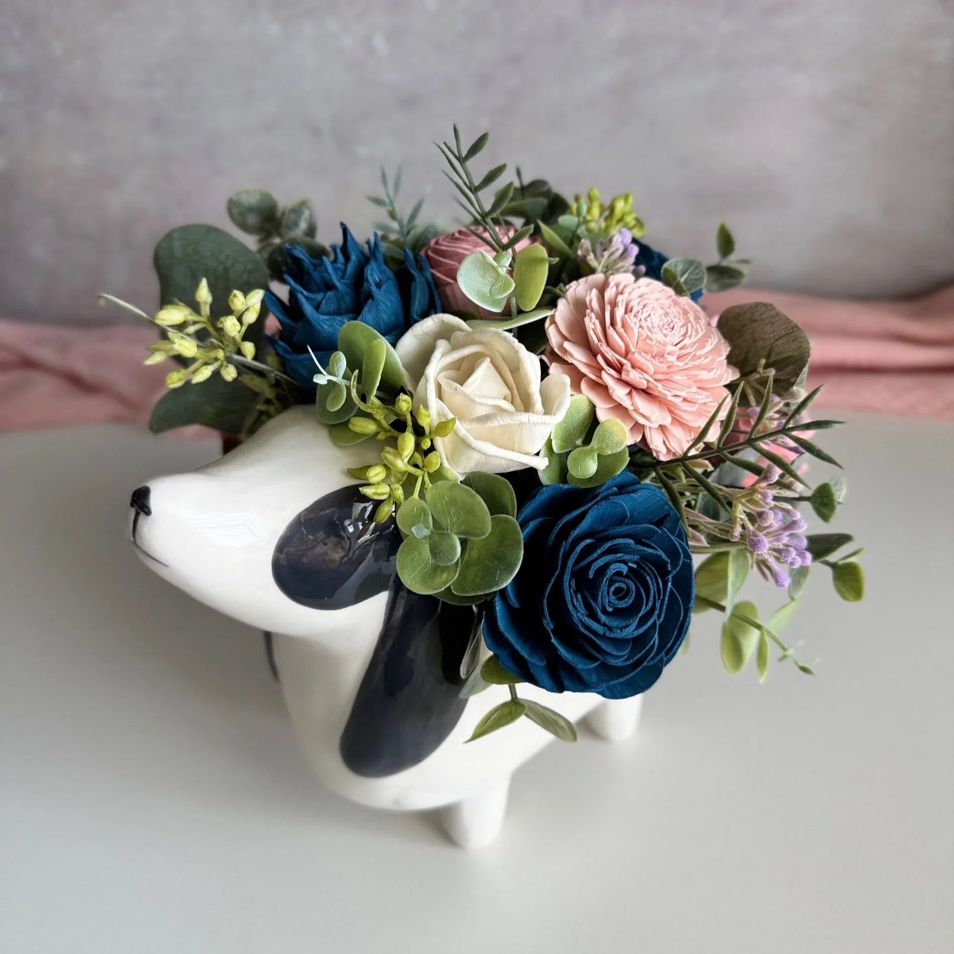 Man’s Best Friend | Dog Planter with Wood Flowers - Sola Wood Flowers | Handcrafted in Austin, TX by Sola Flower Sam