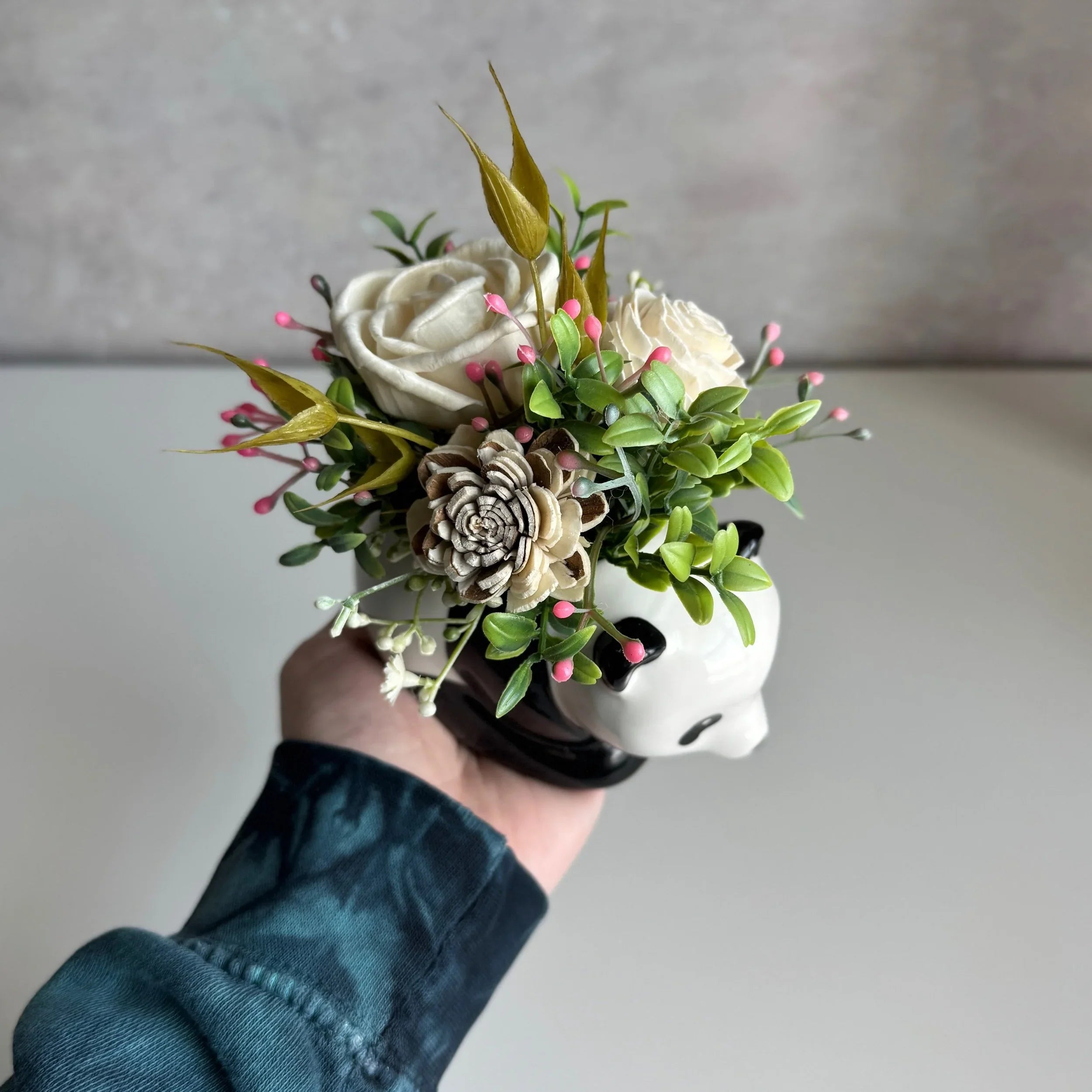 Mini Panda - Sola Wood Flowers | Handcrafted in Austin, TX by Sola Flower Sam