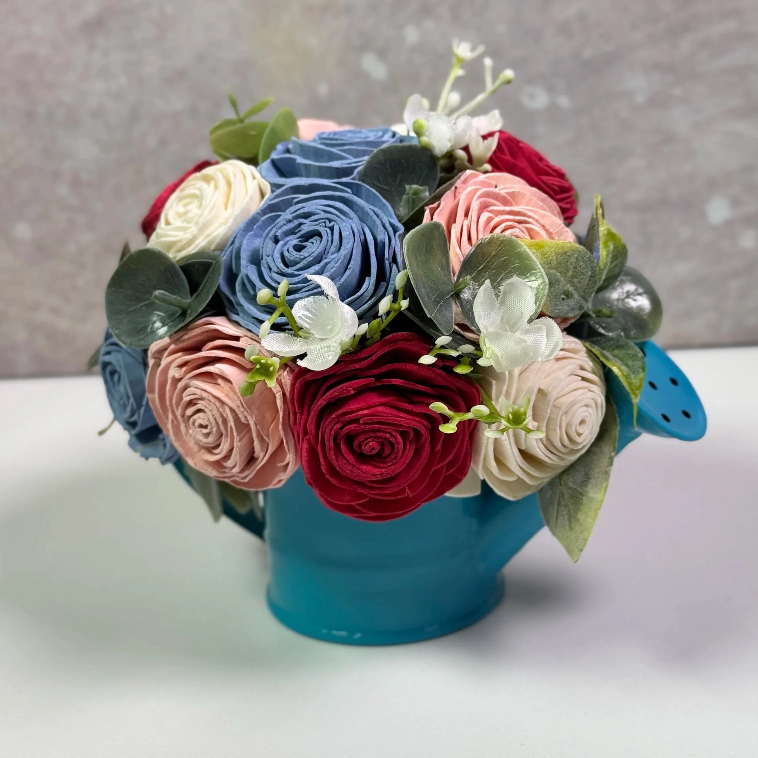 Blue 2 | Mini Water Can - Sola Wood Flowers | Handcrafted in Austin, TX by Sola Flower Sam