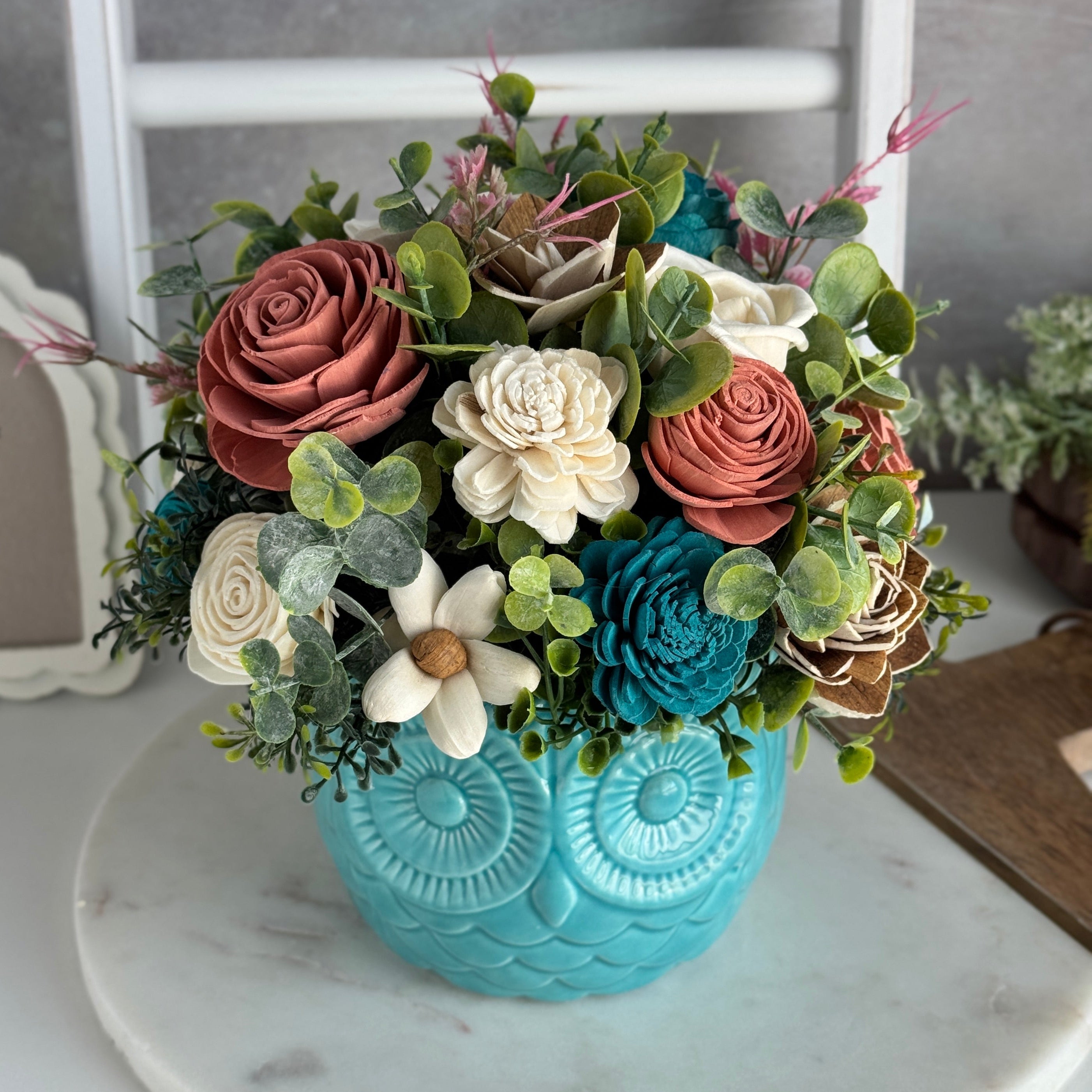 Amelie Owl Wood Flower Design - Sola Wood Flowers | Handcrafted in Austin, TX by Sola Flower Sam