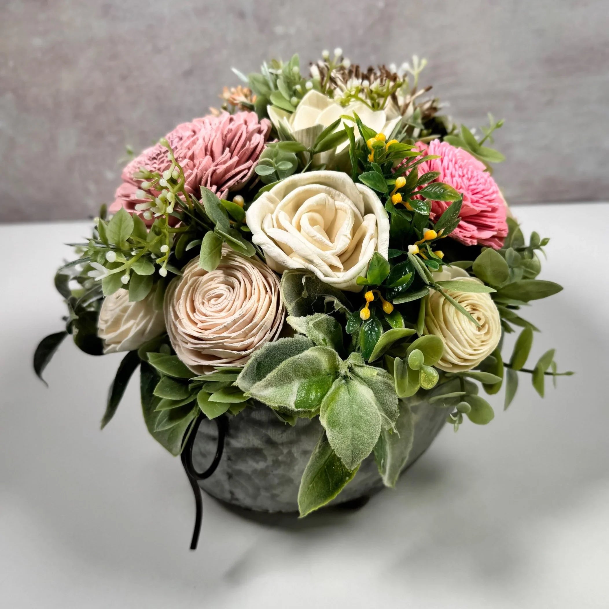 Galvanized Pig | Rose Pink - Sola Wood Flowers | Handcrafted in Round Rock, TX by Sola Flower Sam