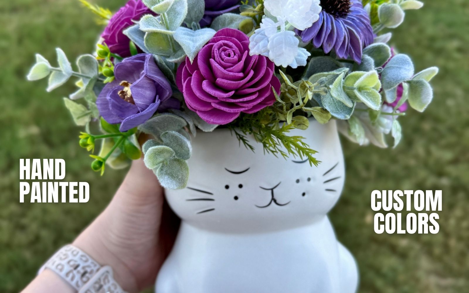 Custom Wood Flower Cats - Sola Wood Flowers | Handcrafted in Austin, TX by Sola Flower Sam