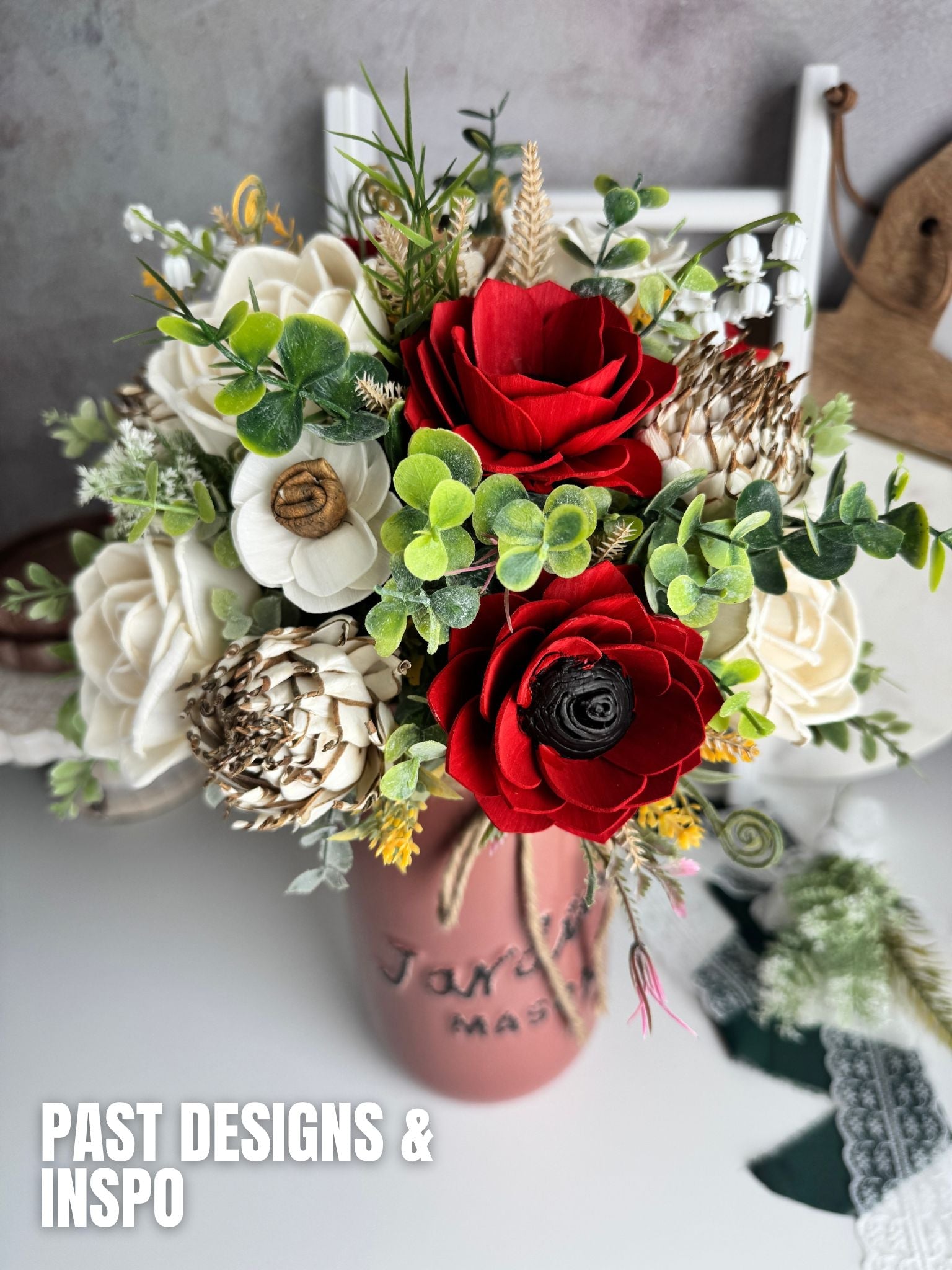 Custom Wood Flower Mason Jars | XL - Sola Wood Flowers | Handcrafted in Austin, TX by Sola Flower Sam