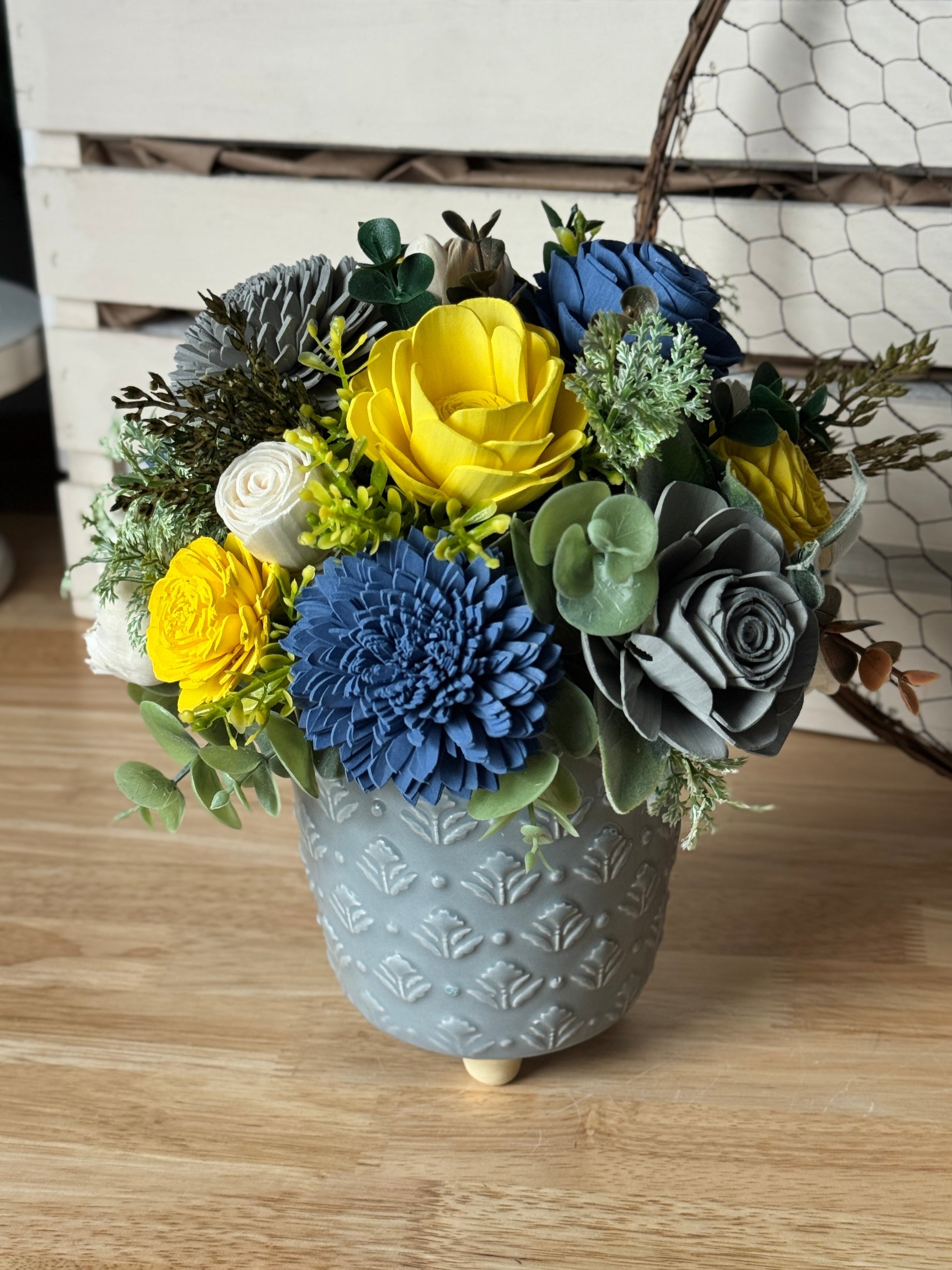 Devin – Small Footed Ceramic Arrangement - Sola Wood Flowers | Handcrafted in Austin, TX by Sola Flower Sam