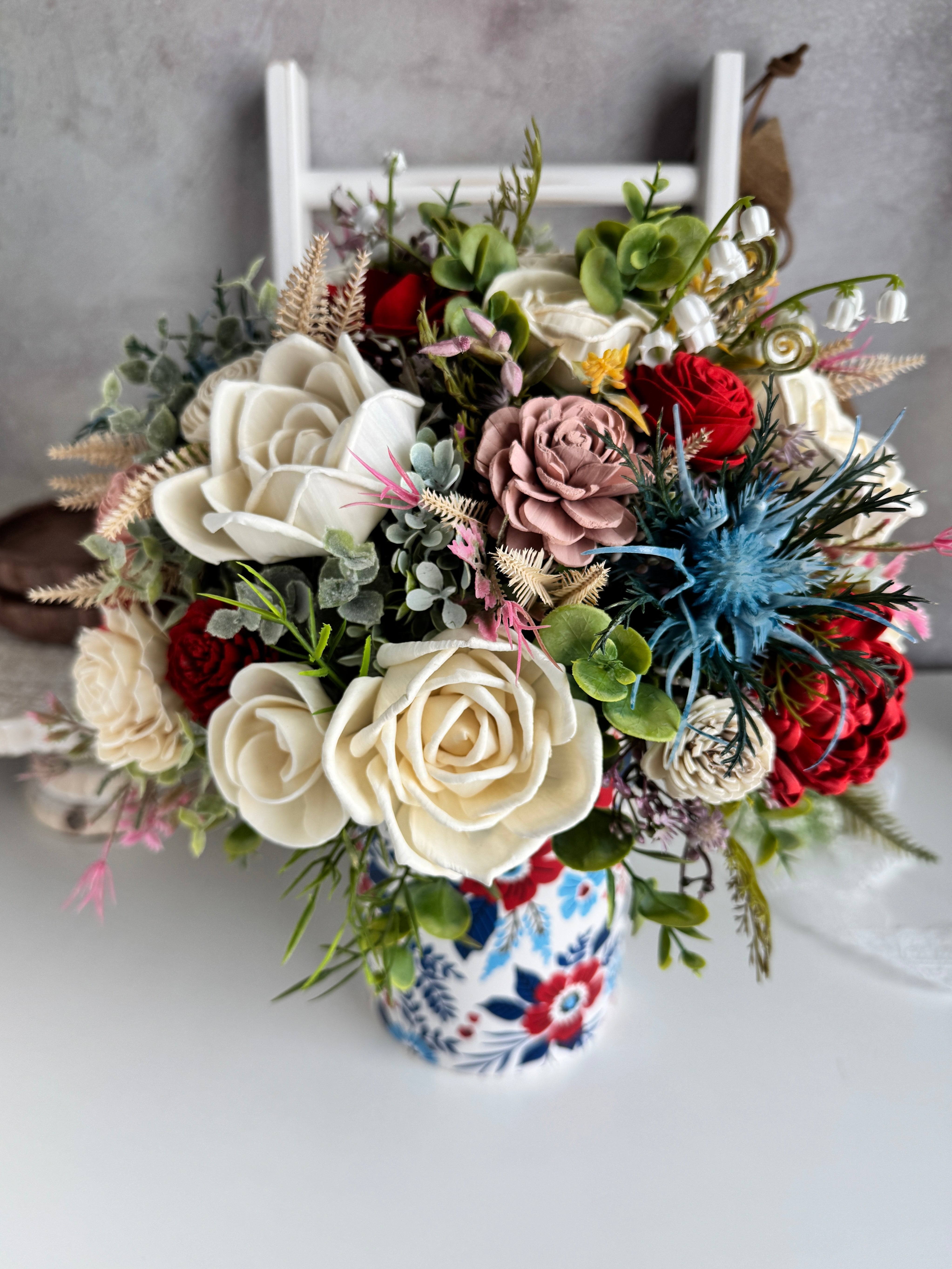 Georgetown Blue Themed | Wood Flower Arrangement - Sola Wood Flowers | Handcrafted in Austin, TX by Sola Flower Sam
