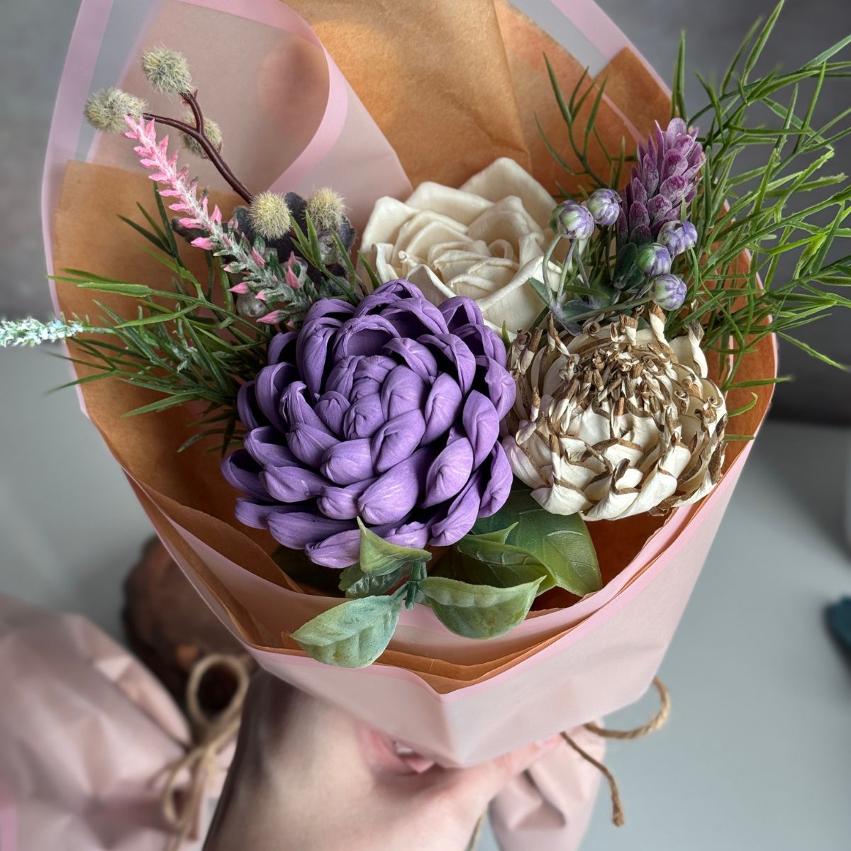 Lavender Drift | hand - tied bouquet - Sola Wood Flowers | Handcrafted in Austin, TX by Sola Flower Sam