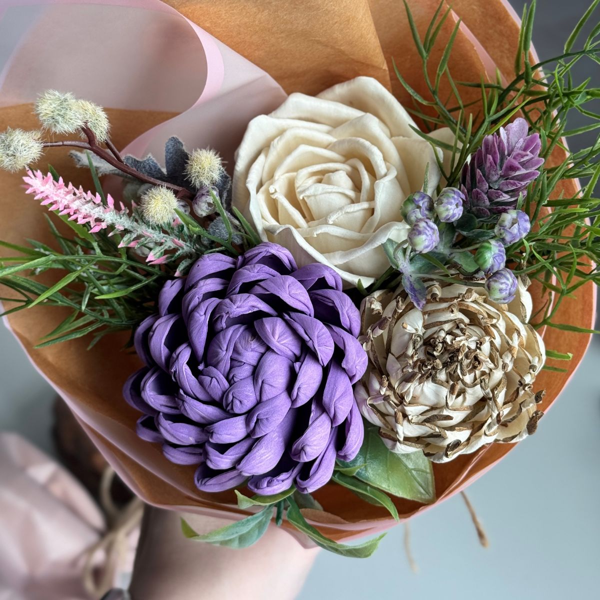 Lavender Drift | hand - tied bouquet - Sola Wood Flowers | Handcrafted in Austin, TX by Sola Flower Sam
