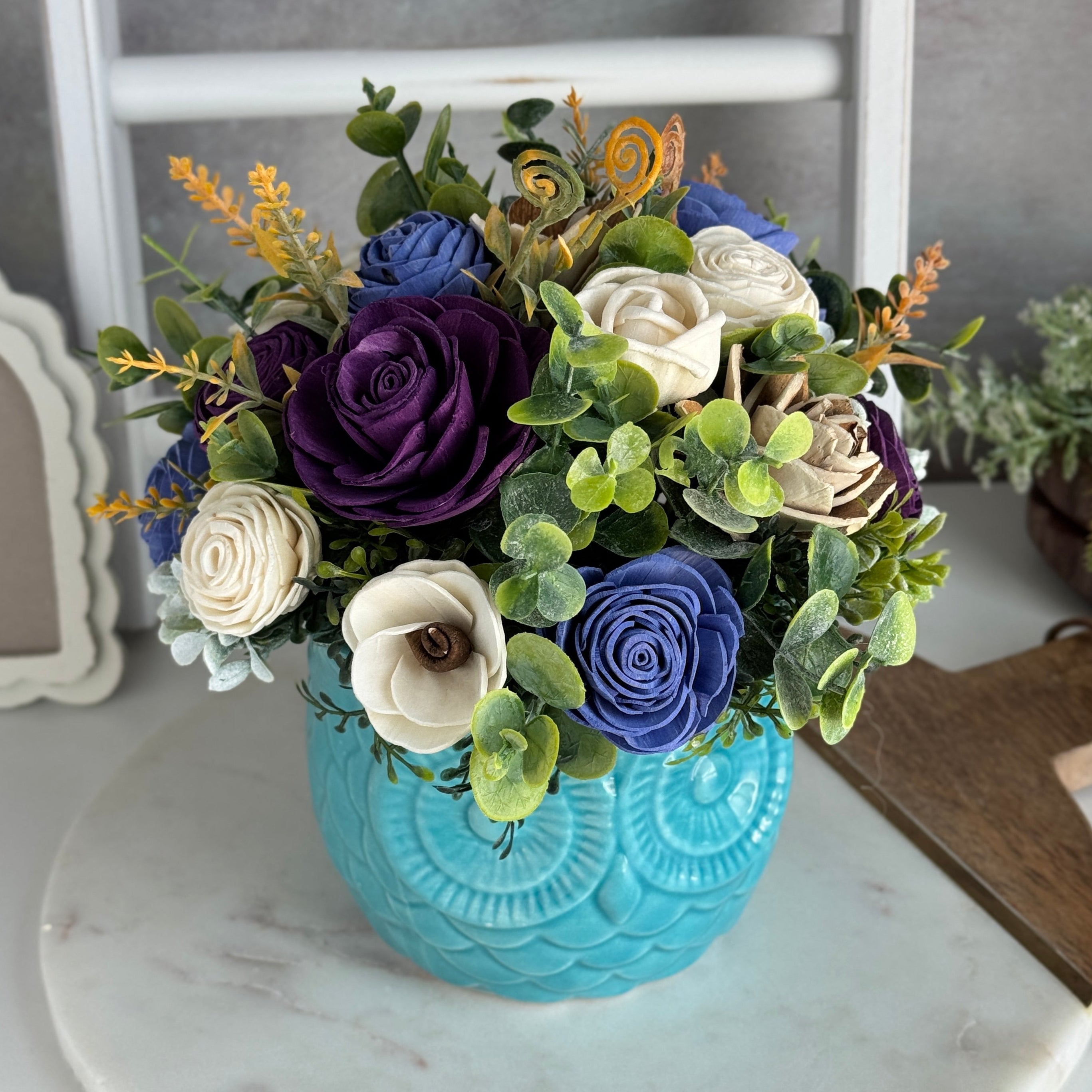 Lucienne Owl Wood Flower Design - Sola Wood Flowers | Handcrafted in Austin, TX by Sola Flower Sam