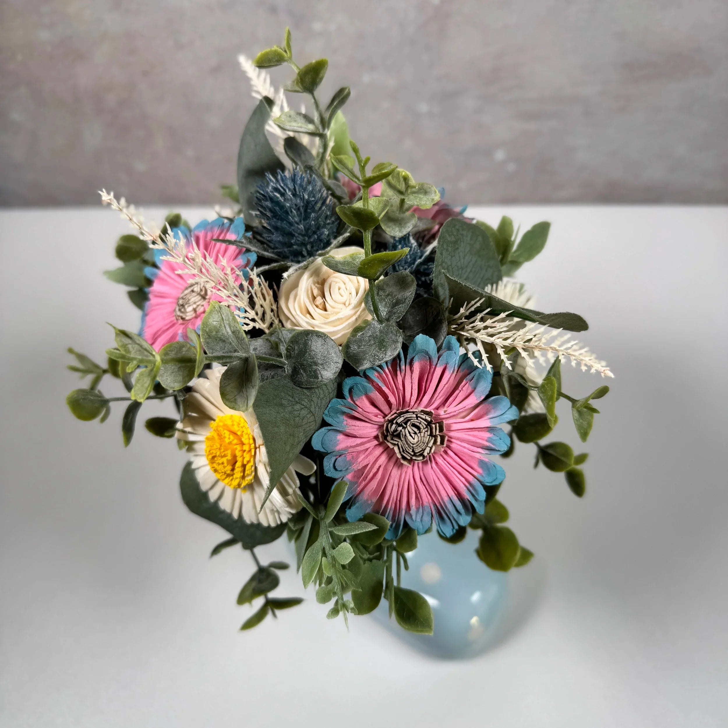 Rain Boot Vase | Blue - Sola Wood Flowers | Handcrafted in Austin, TX by Sola Flower Sam