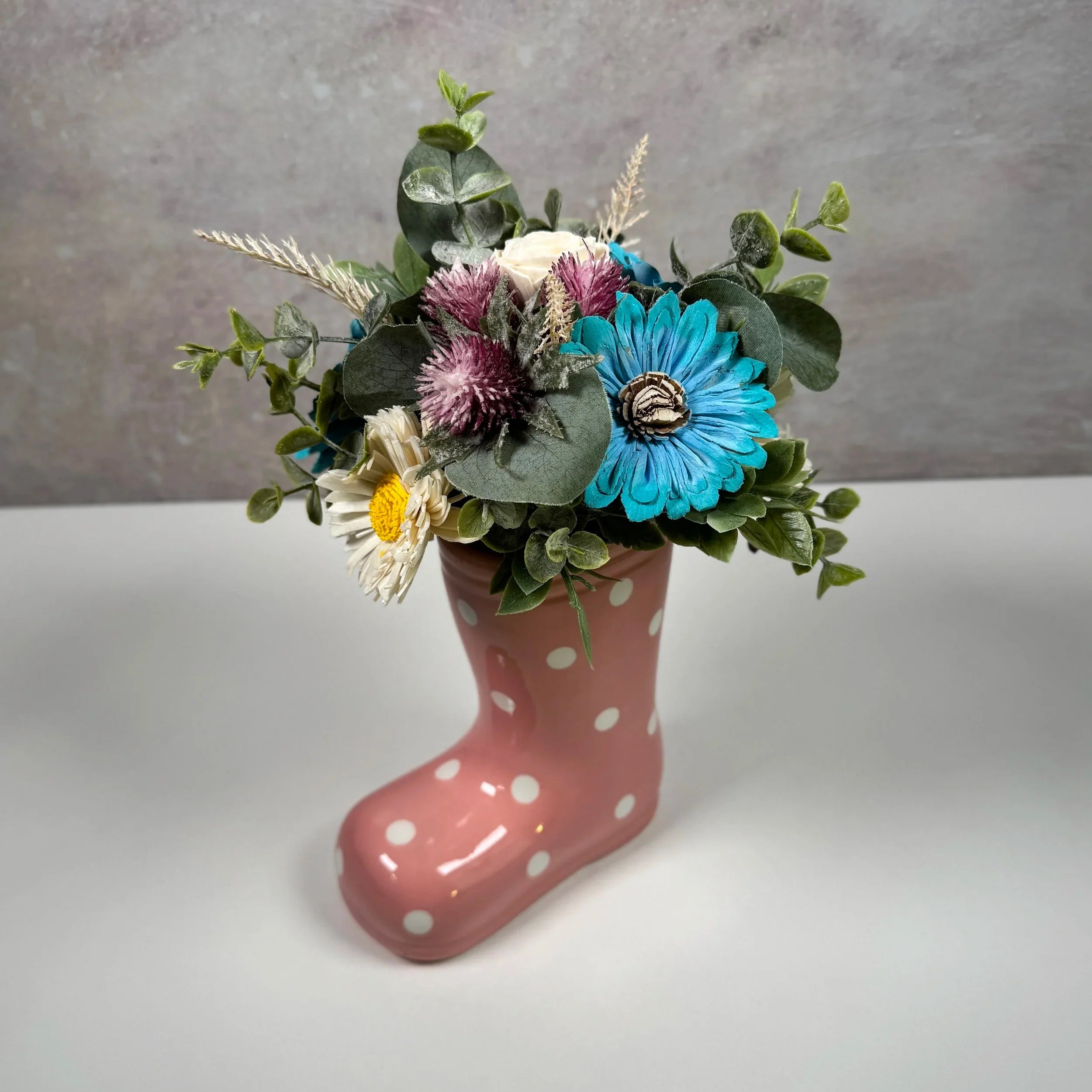 Rain Boot Vase | Pink - Sola Wood Flowers | Handcrafted in Austin, TX by Sola Flower Sam