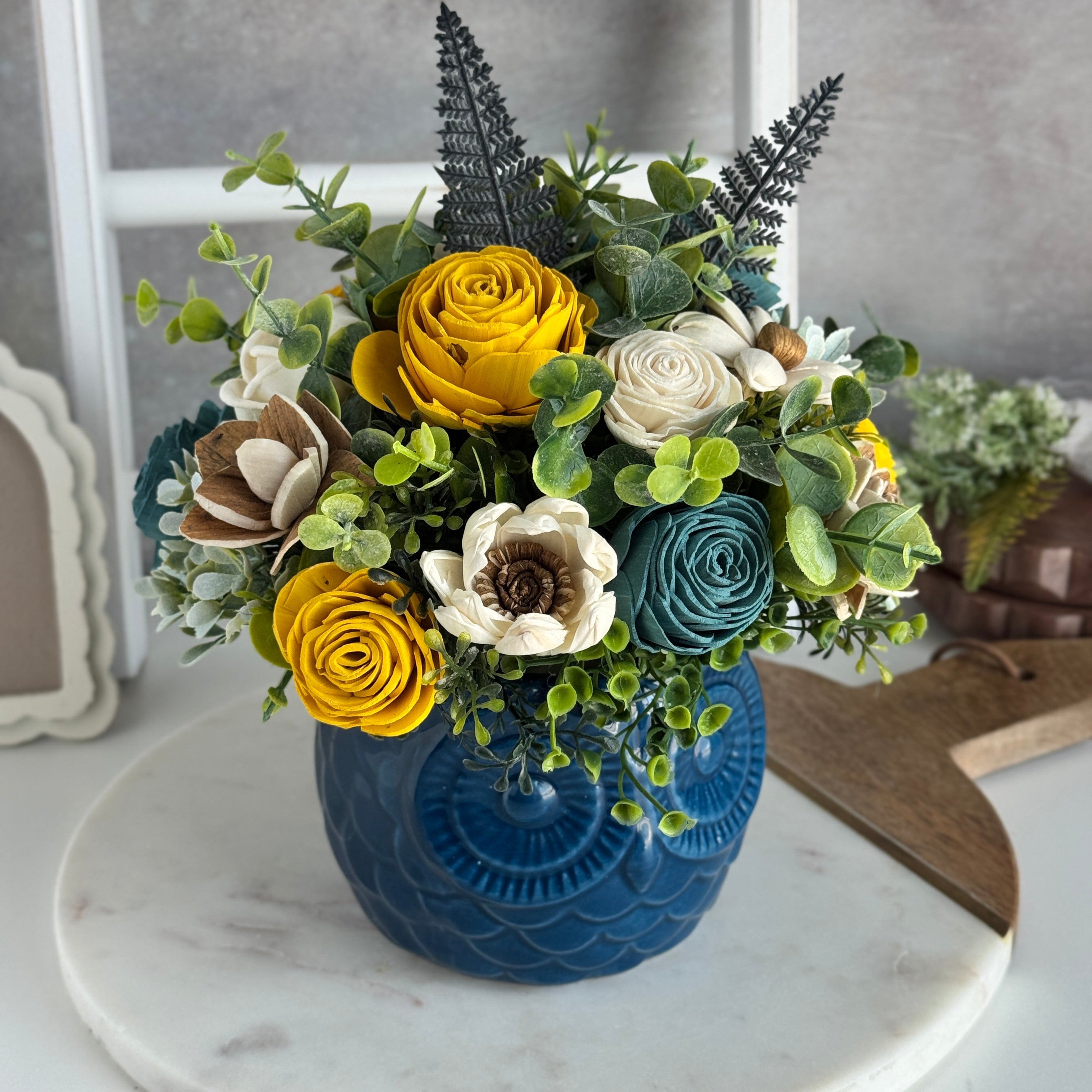 Rosalie Owl Wood Flower Design - Sola Wood Flowers | Handcrafted in Austin, TX by Sola Flower Sam