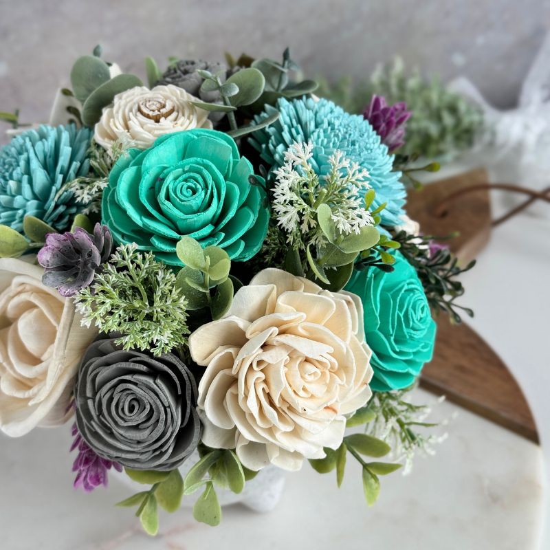 Tea Party Blue Sola Wood Flower – Petite - Sola Wood Flowers | Handcrafted in Austin, TX by Sola Flower Sam