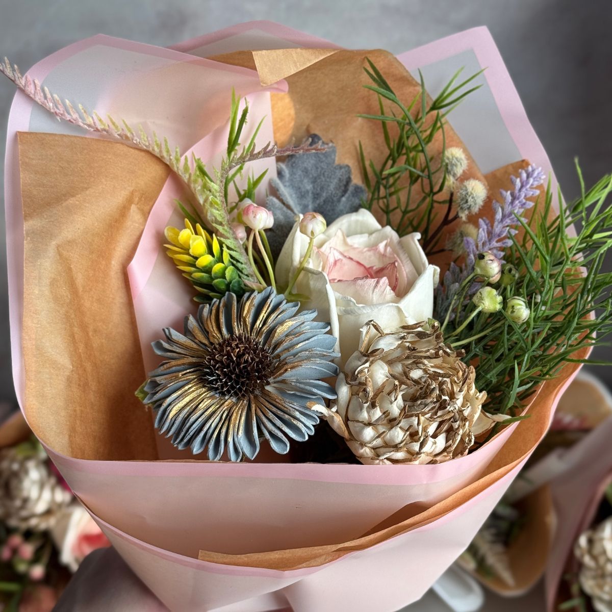 Velvet Fig | hand - tied bouquet - Sola Wood Flowers | Handcrafted in Austin, TX by Sola Flower Sam