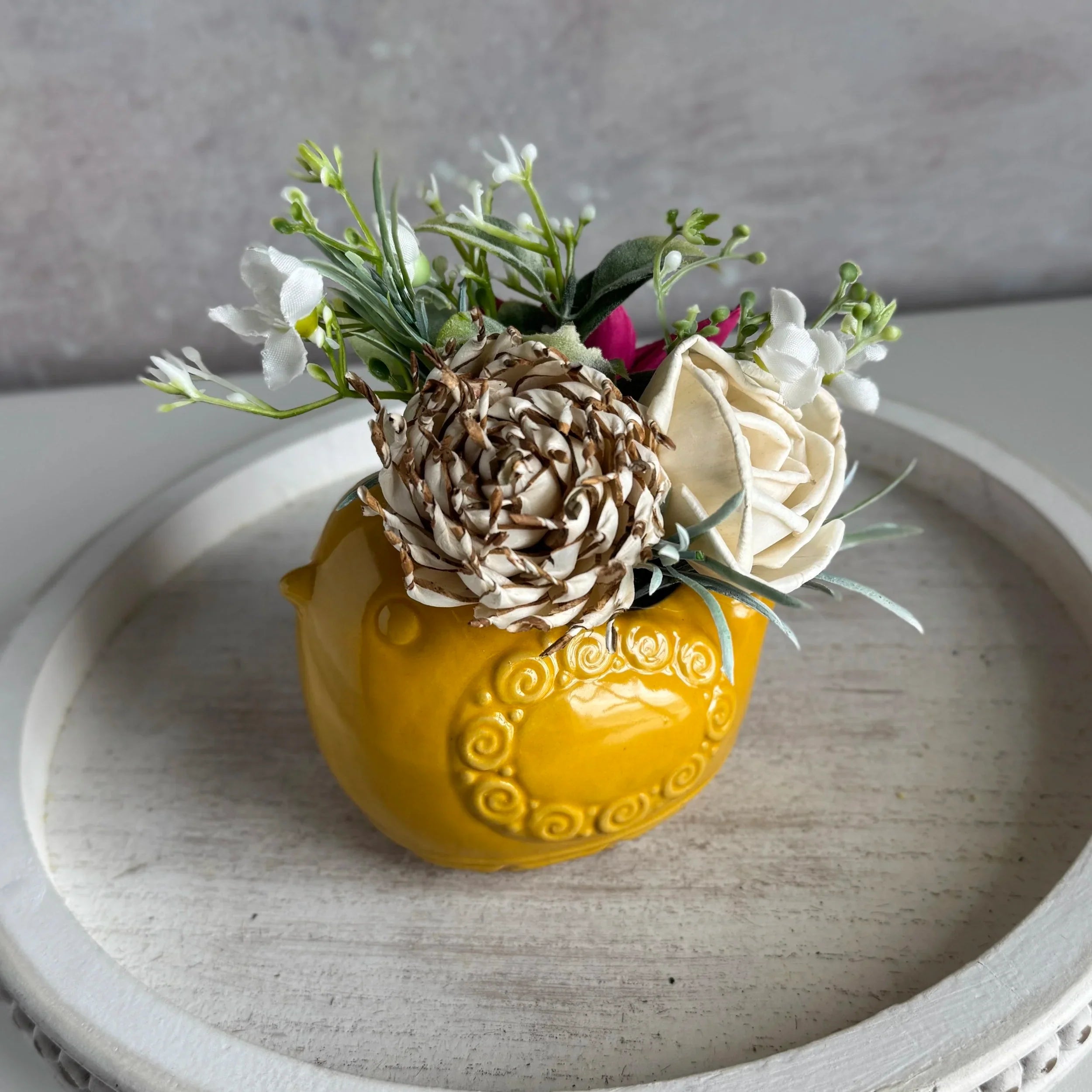 Mini Bird Vase | Yellow 3 - Sola Wood Flowers | Handcrafted in Austin, TX by Sola Flower Sam